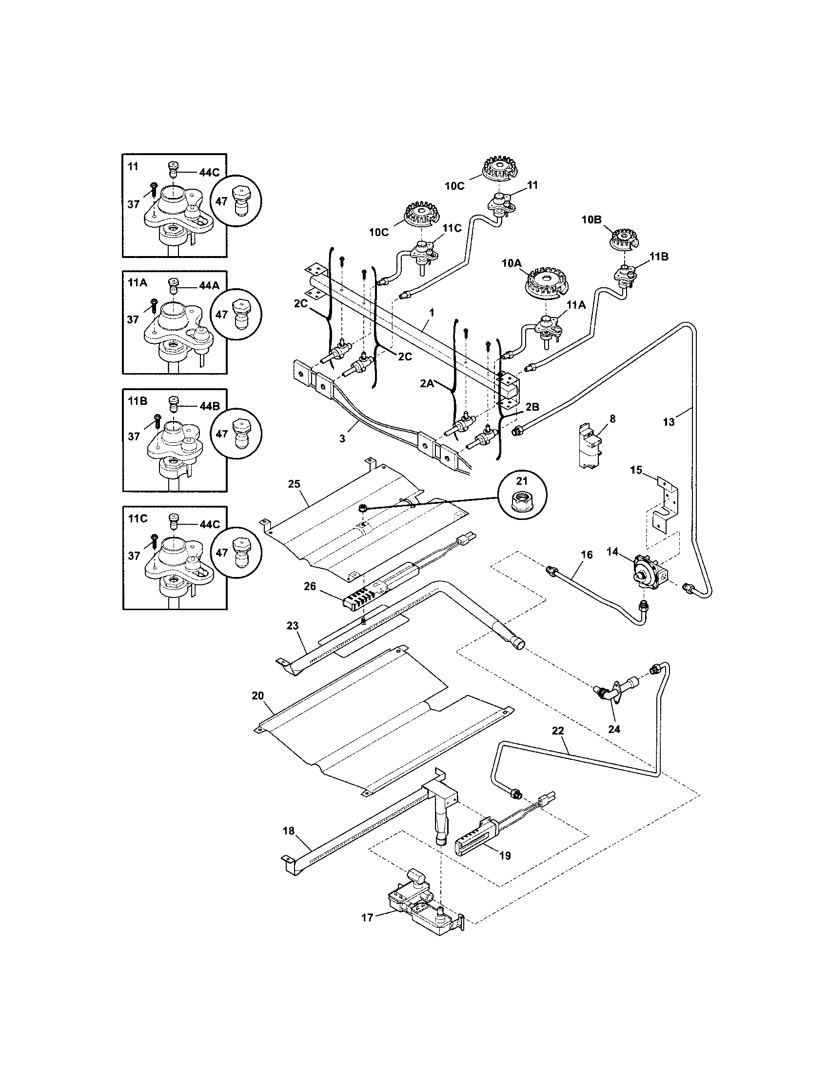 Kenmore 79071342701 burner diagram