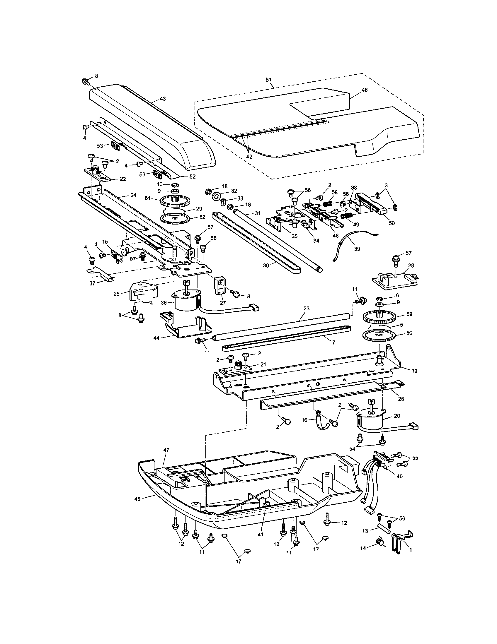 Brother ULT2003D embroidery unit diagram