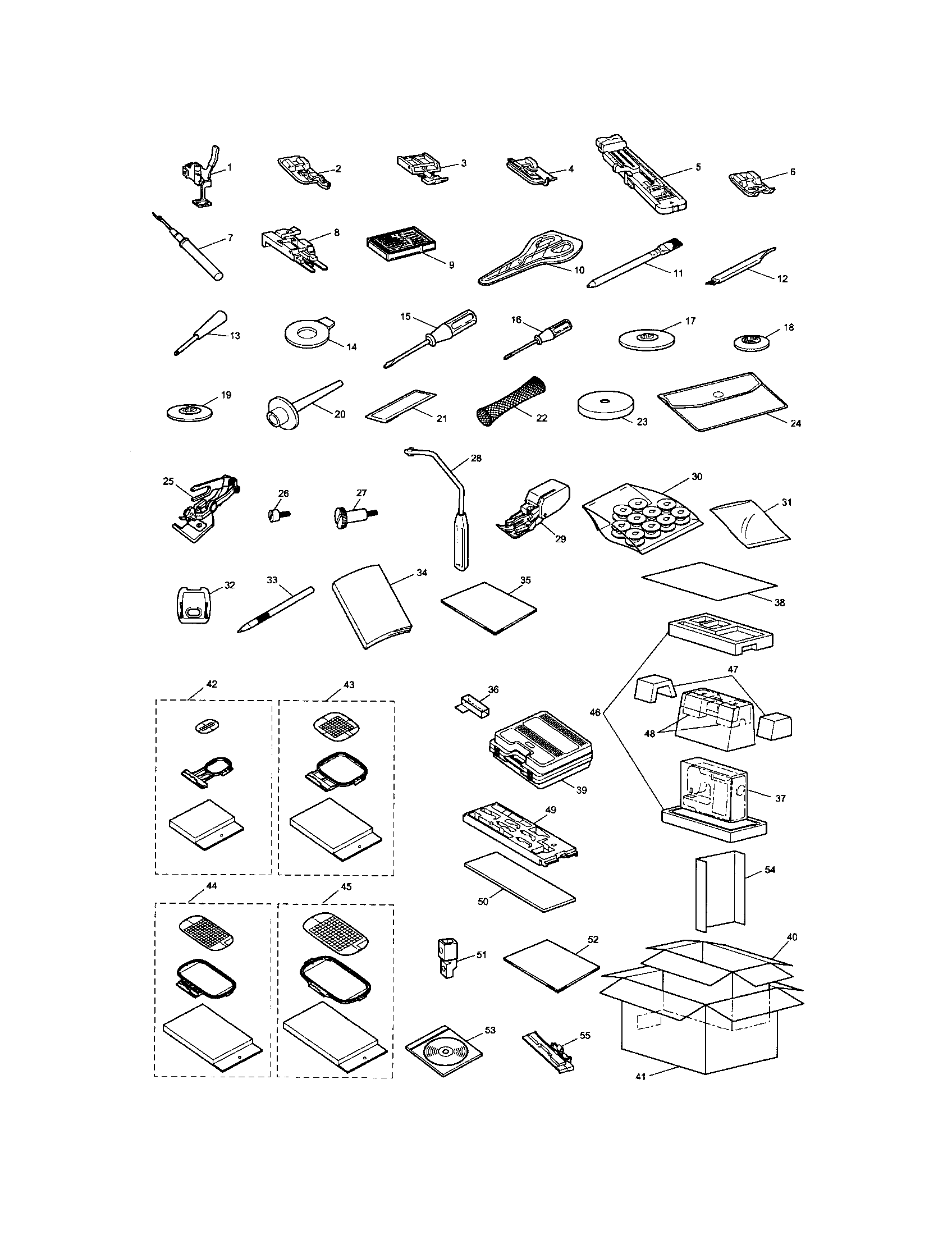 Brother ULT2003D accessories diagram