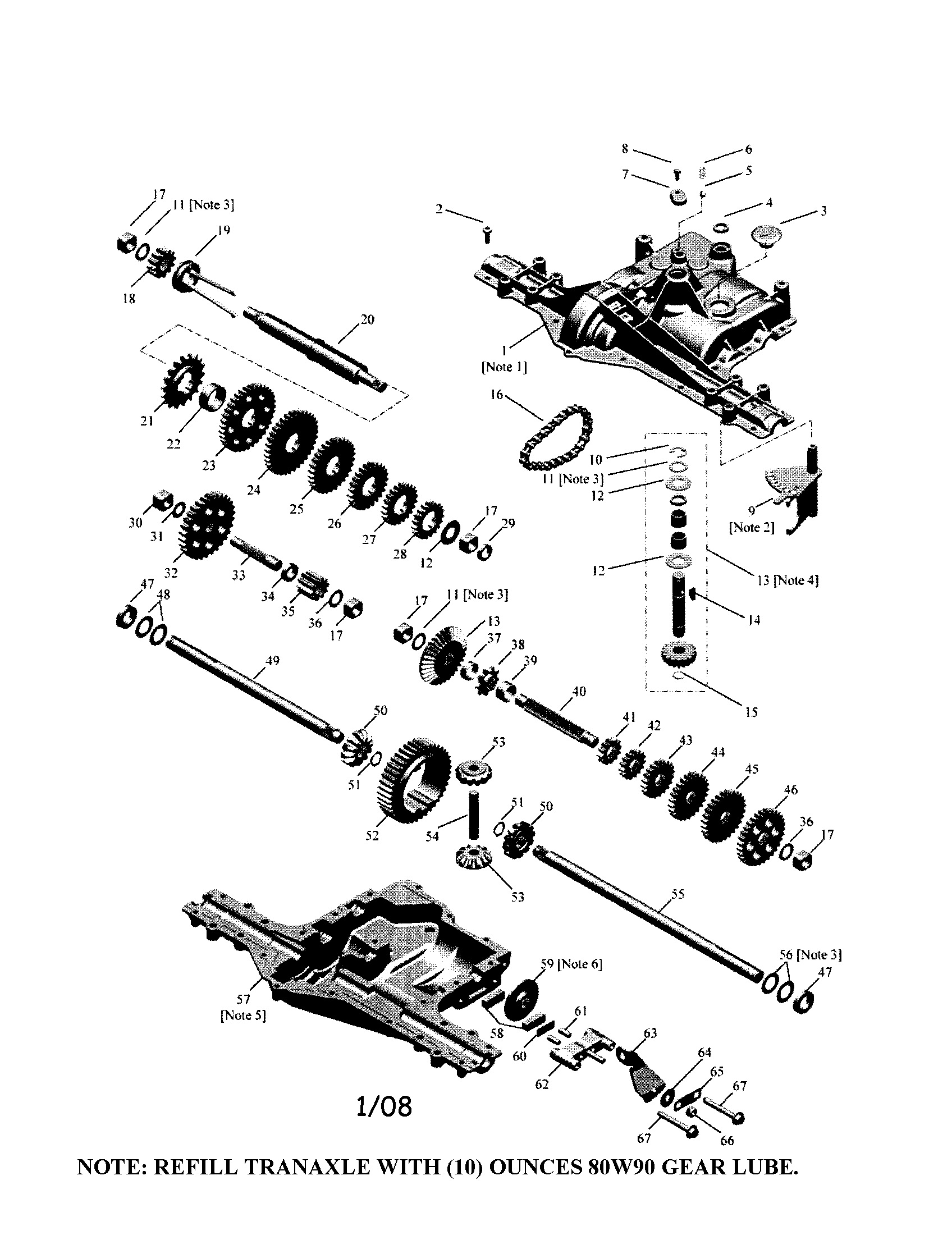 Footedana 6800-3 transaxle diagram