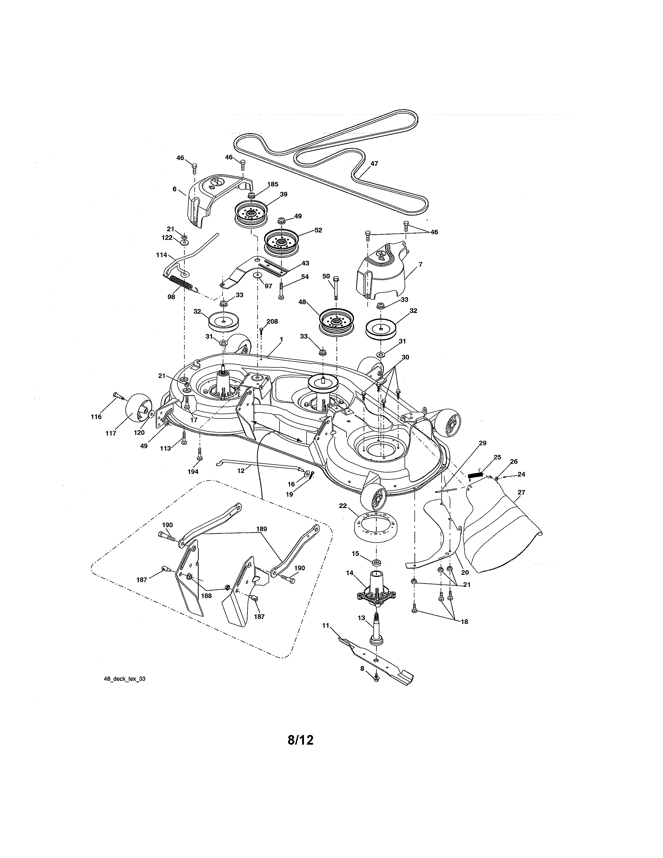 Craftsman 917288900 mower deck diagram