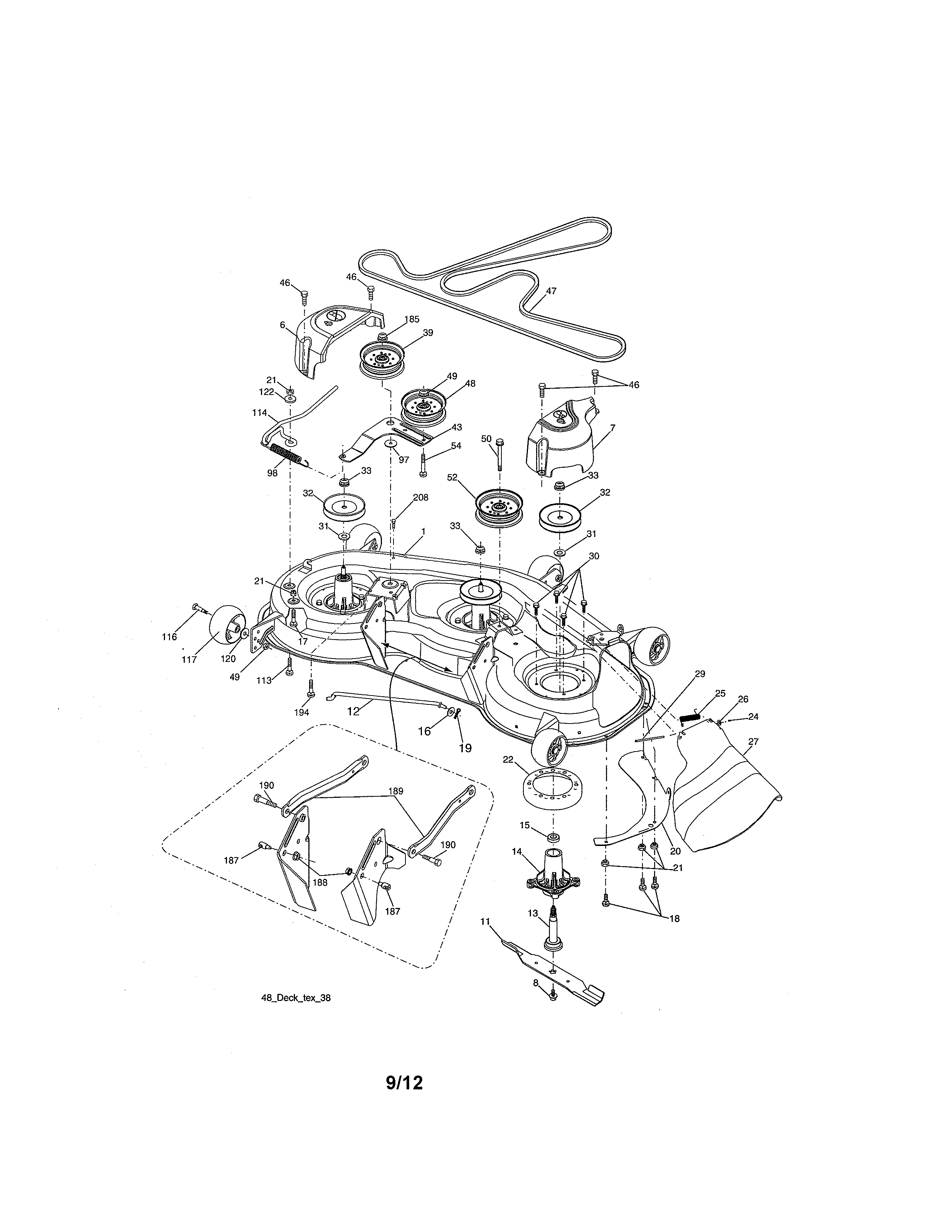 Craftsman 917287481 mower deck diagram