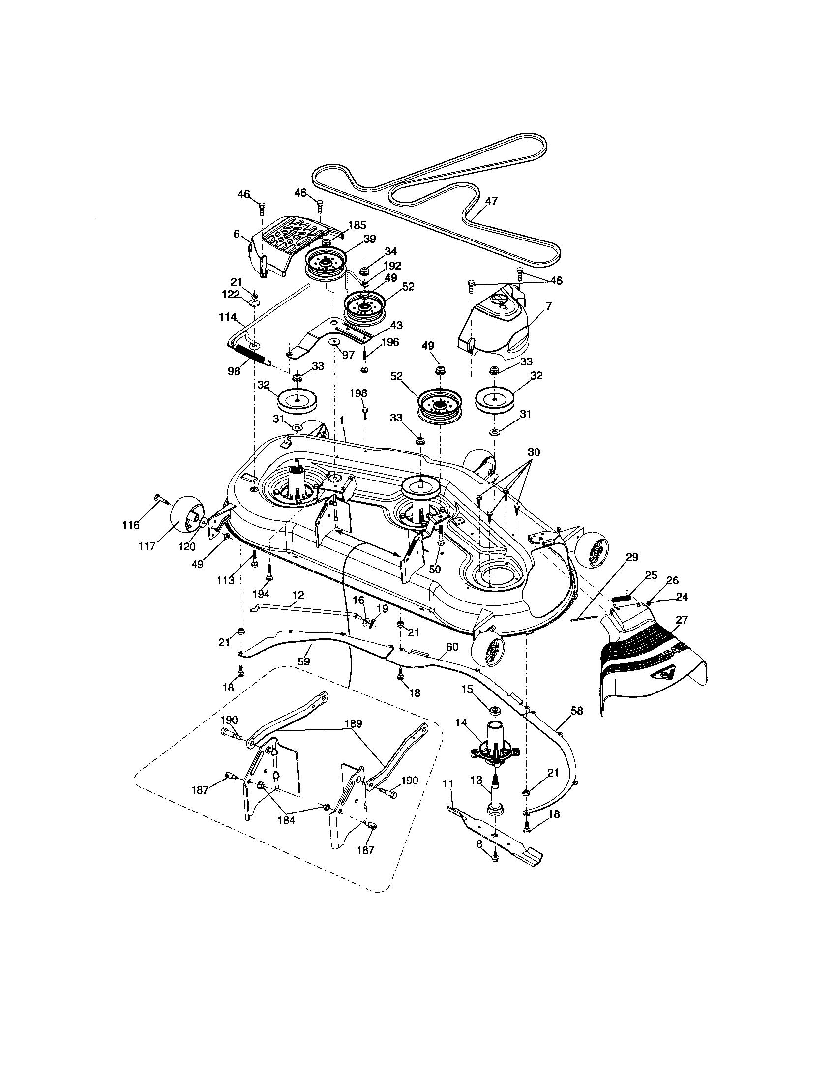 Craftsman 917287491 mower deck diagram