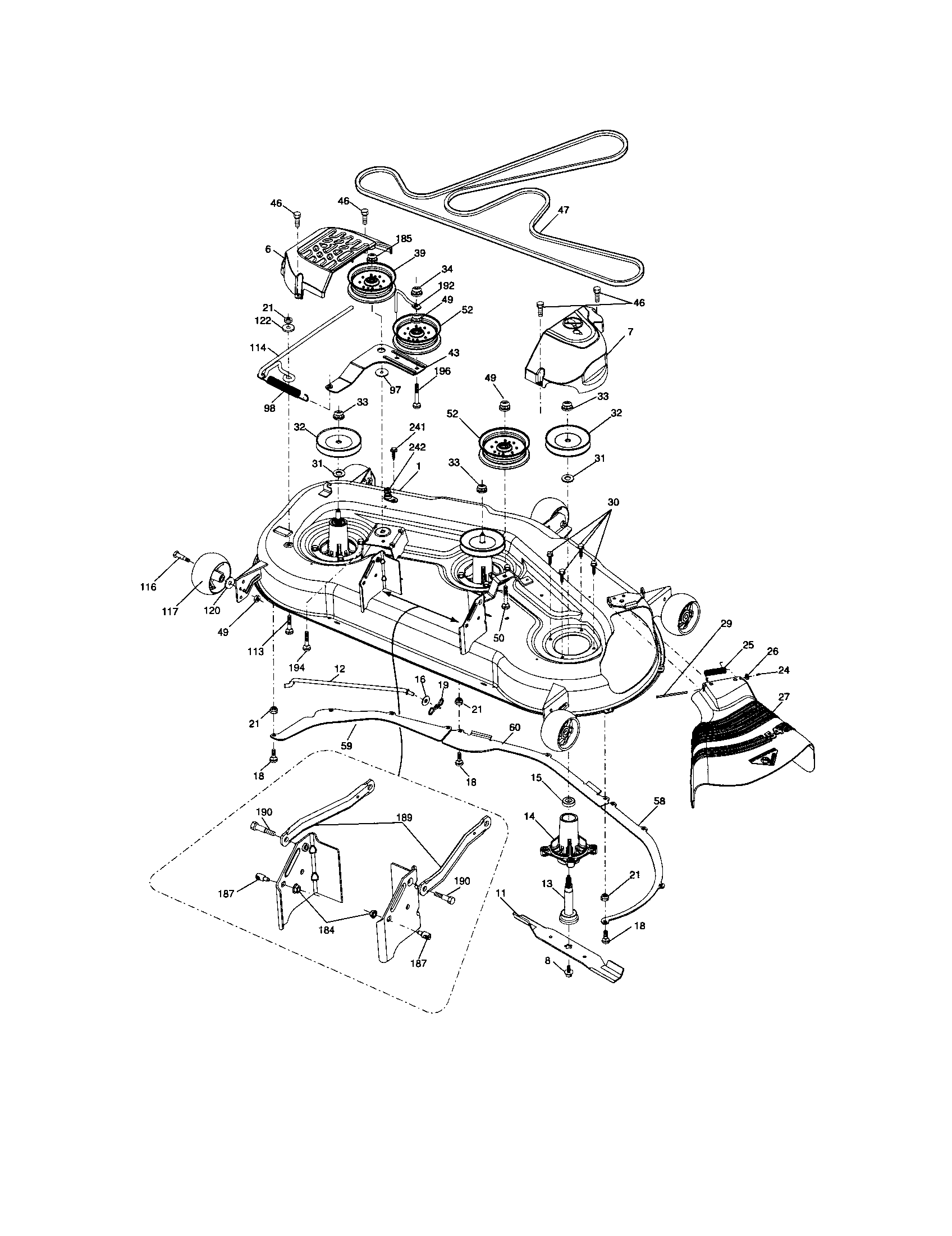 Craftsman 917288600 mower deck diagram