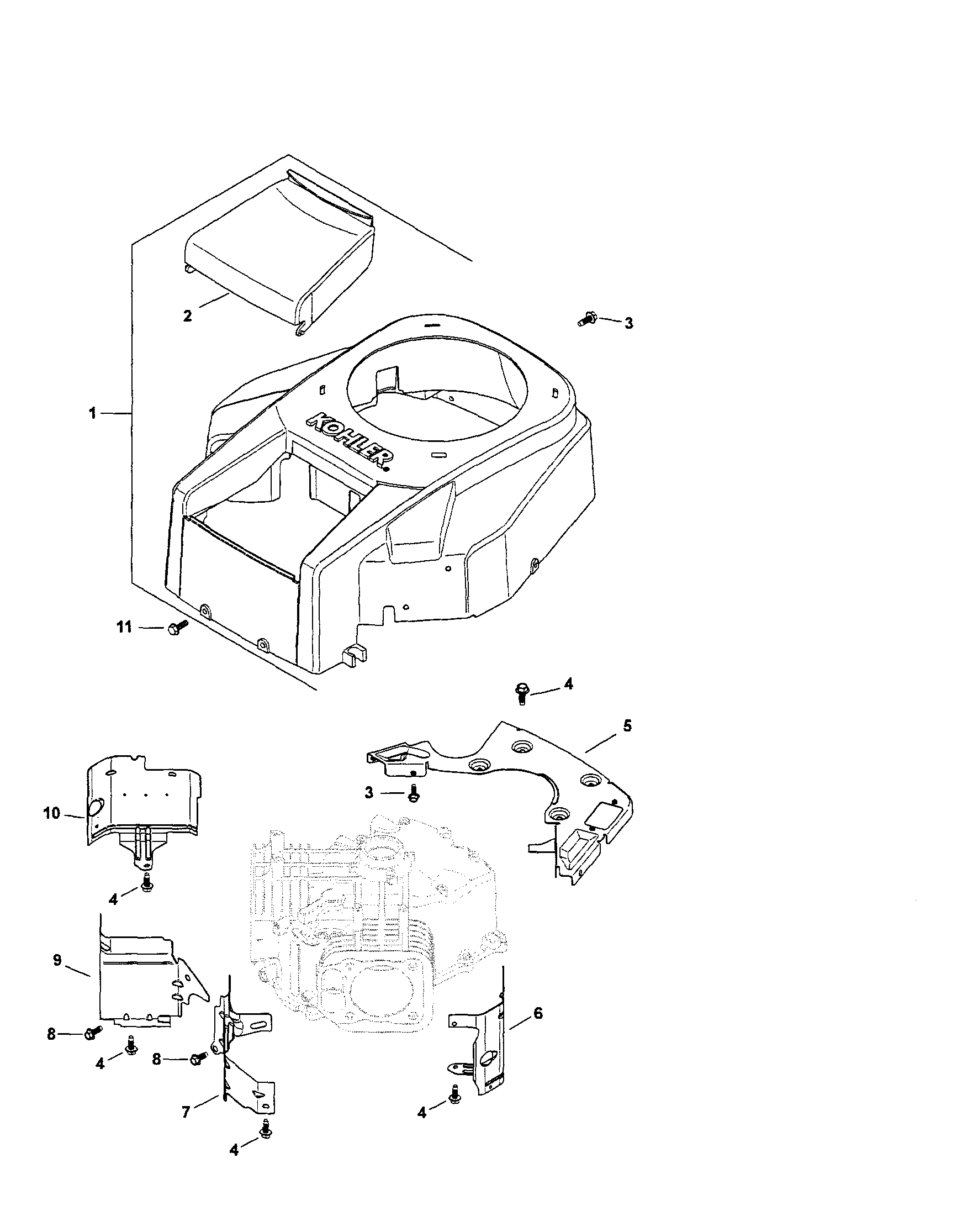 Craftsman 917288900 blower housing/baffles diagram