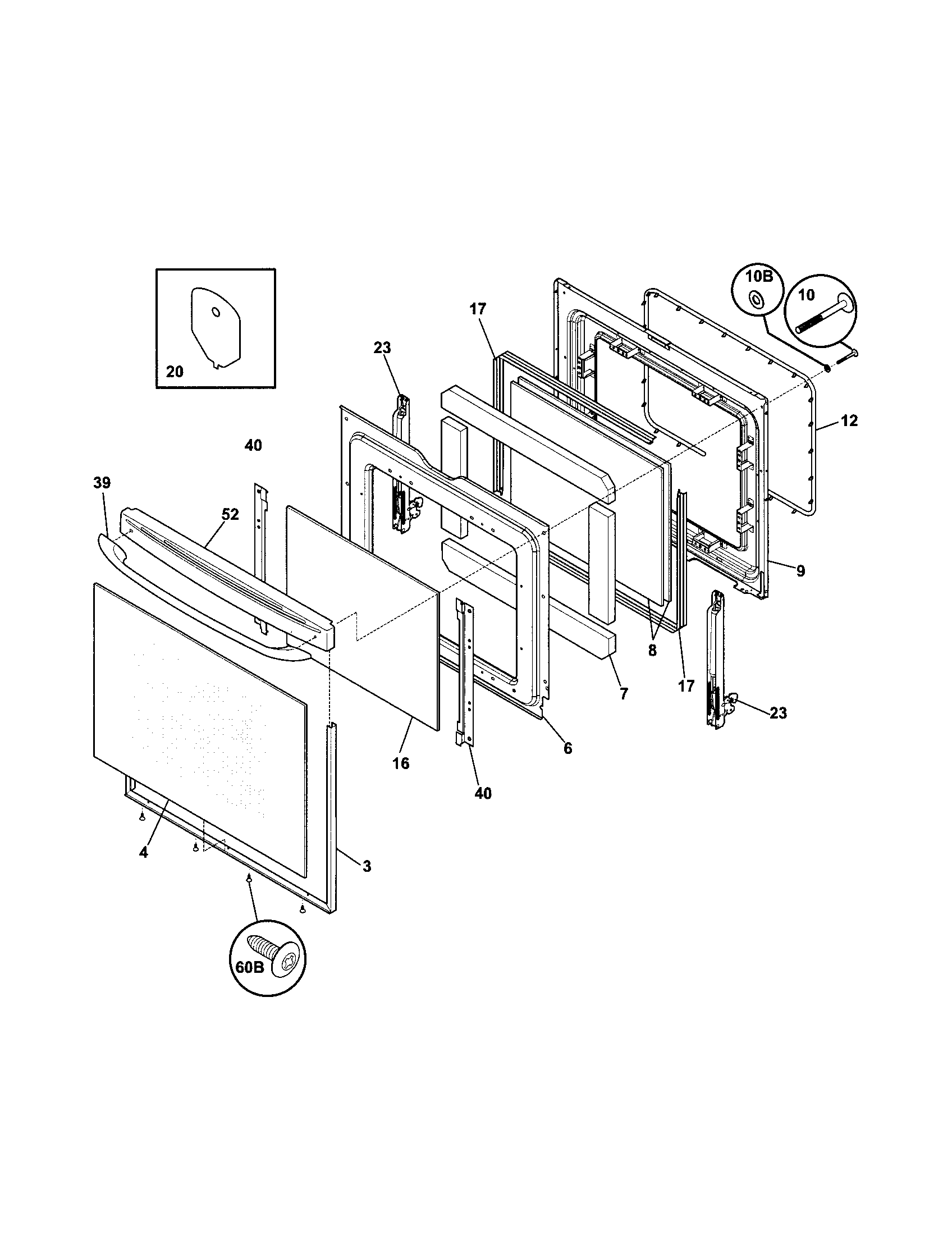 Kenmore 79094374700 door diagram