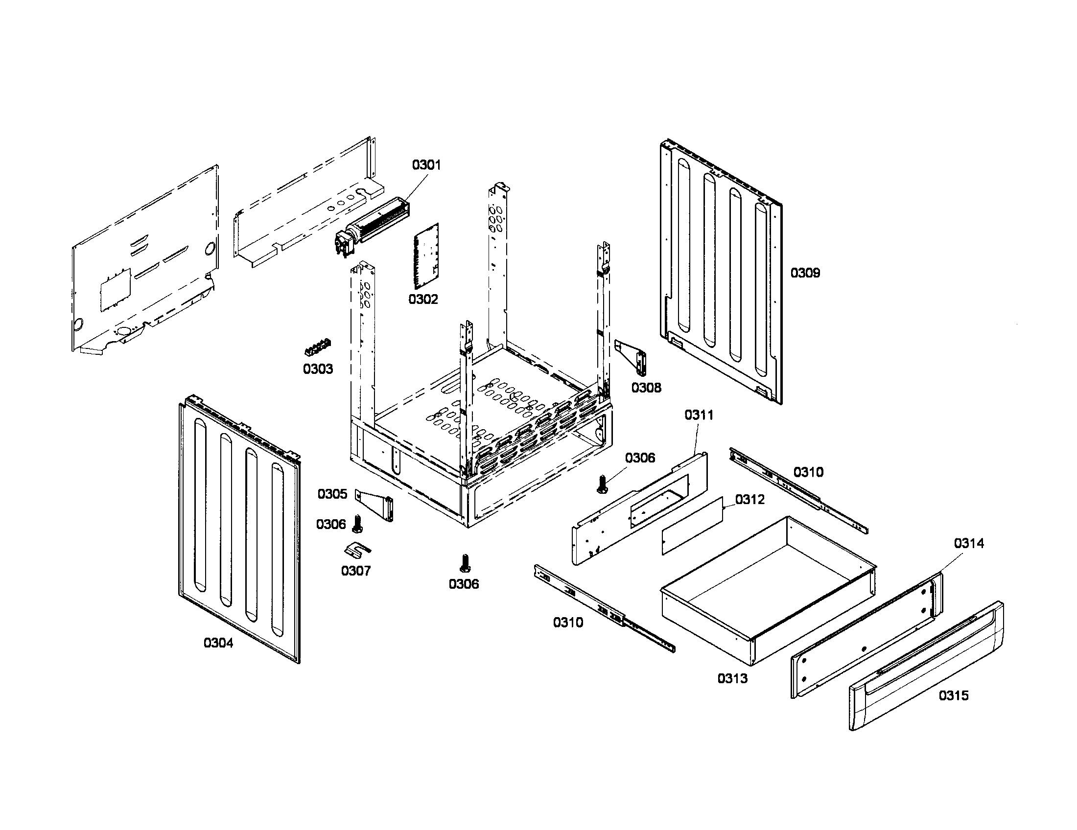 Bosch HEI7032U/01 drawer diagram