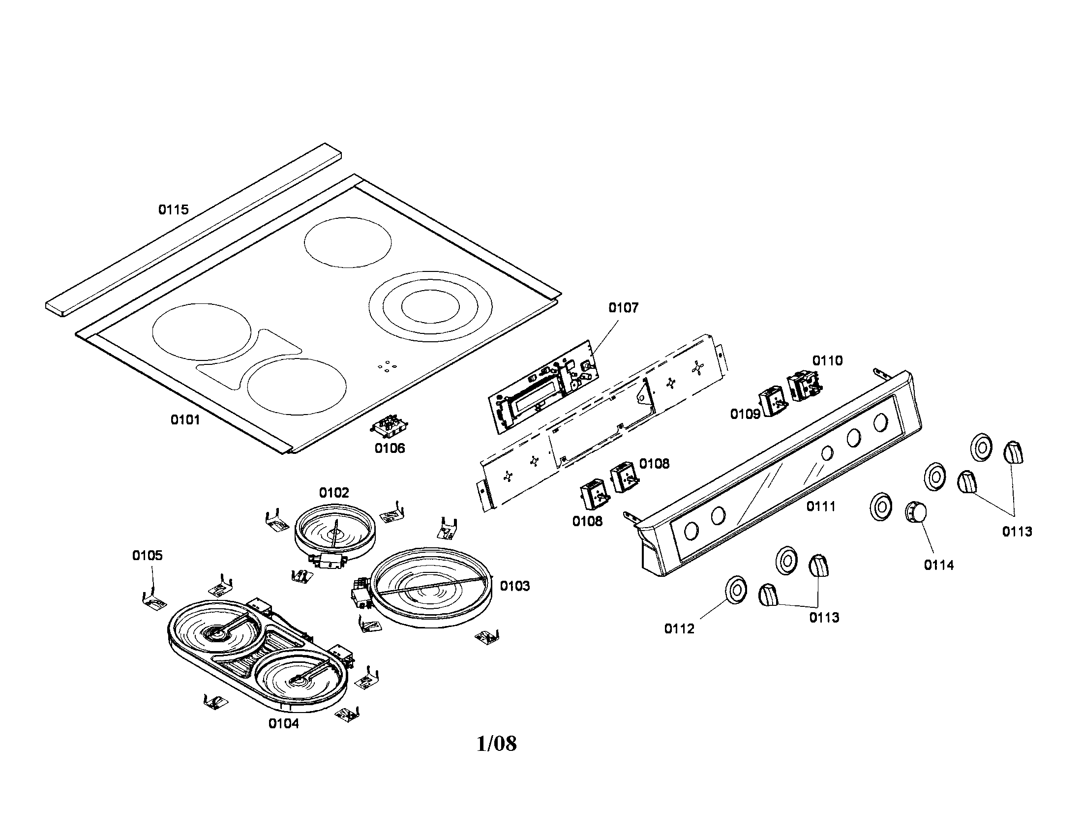 Bosch HEI7032U/03 cooktop diagram