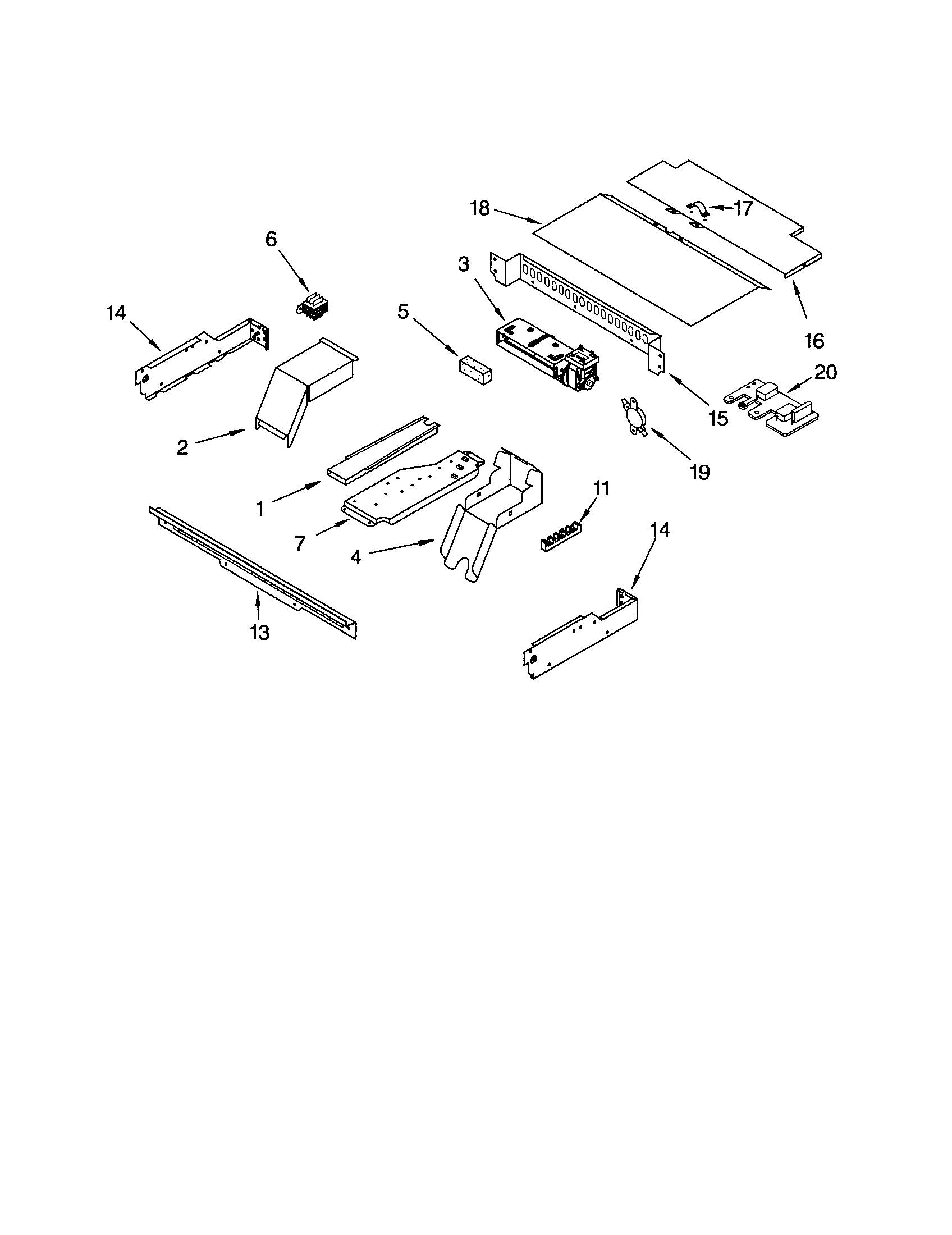 Whirlpool GBD307PDT2 top venting diagram