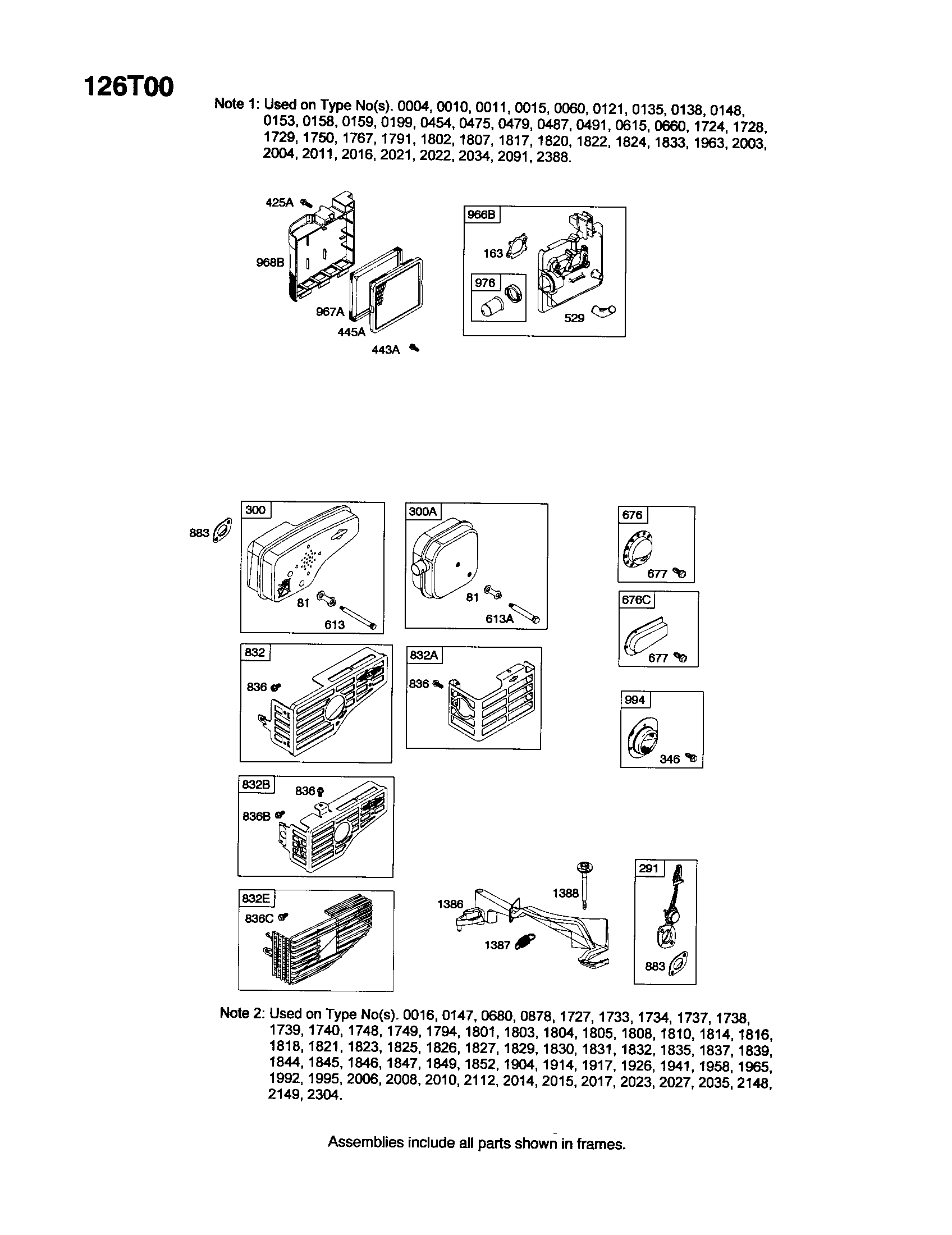 Snapper 7800266 muffler/guard/air cleaner diagram
