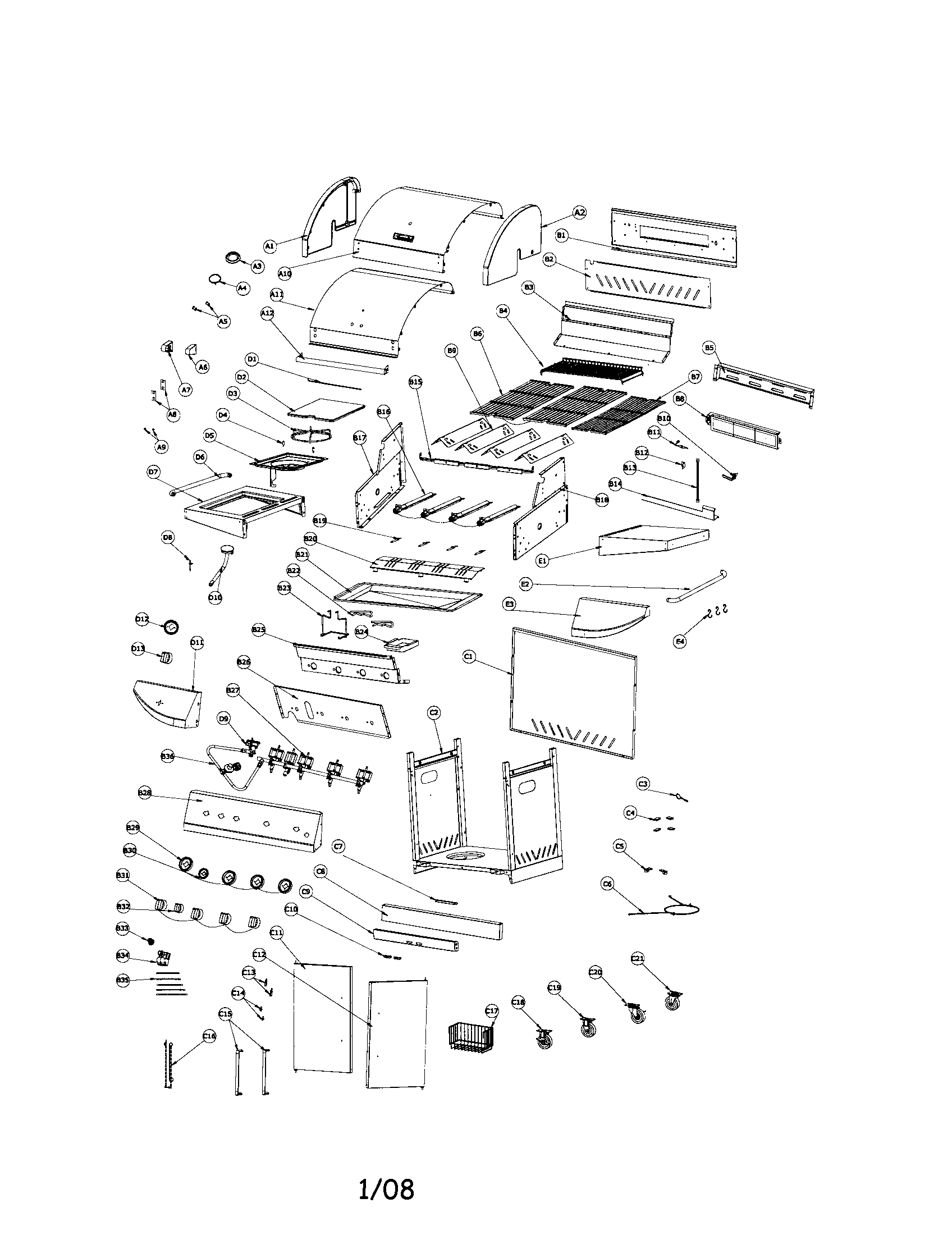 Kenmore 640-787678-119 gas grill diagram