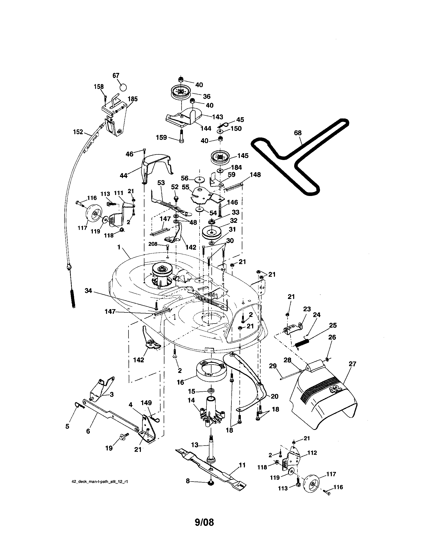 Craftsman 917287073 mower deck diagram