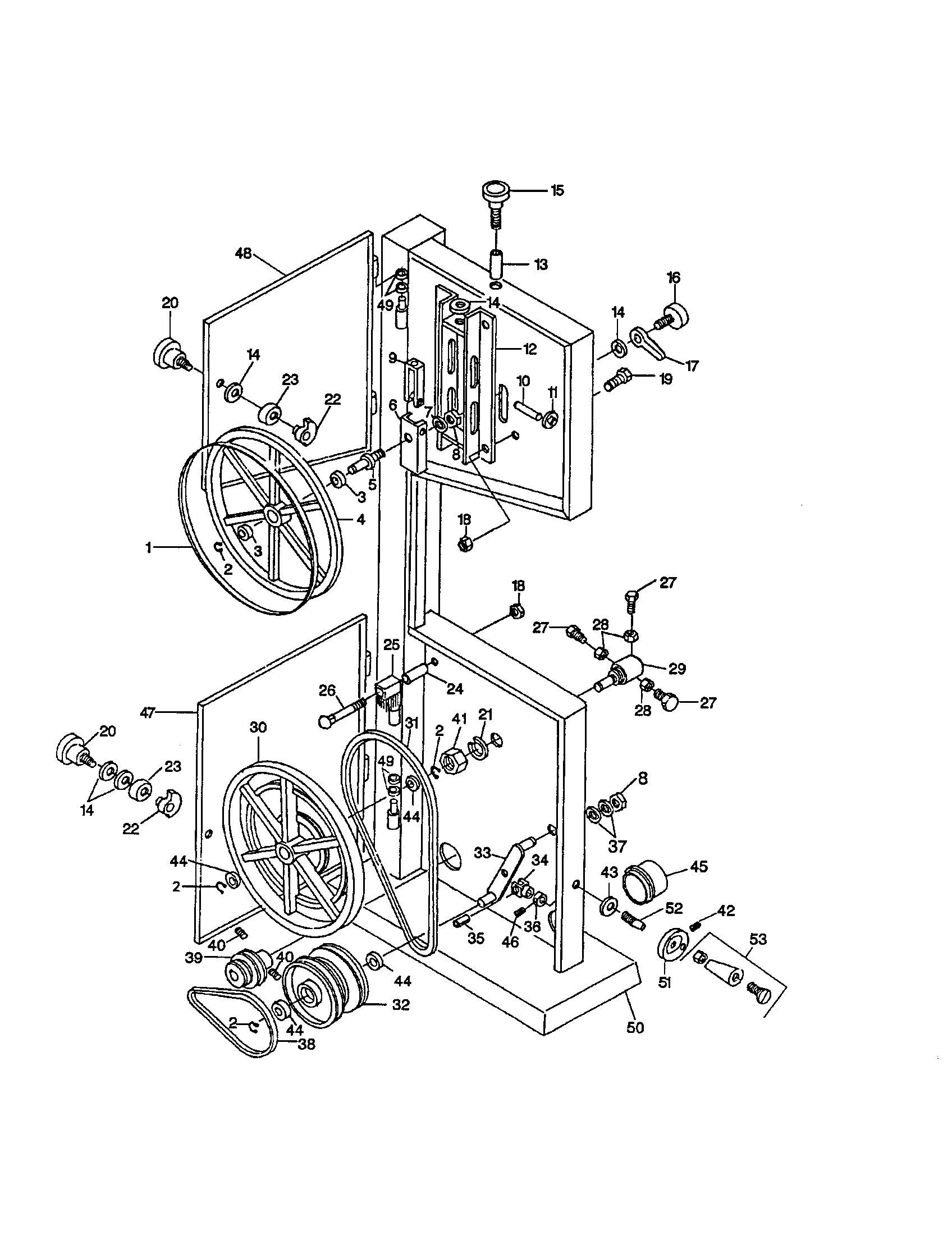 Craftsman 351243951 cabinet/blade drive diagram
