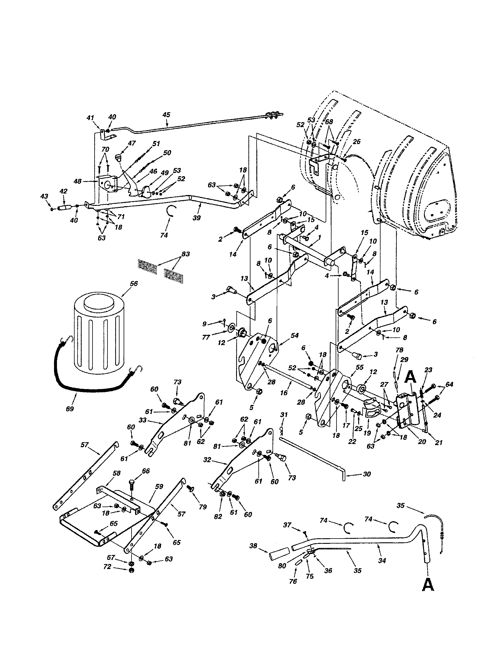 Craftsman 486248392 handles/keg/lift shaft diagram