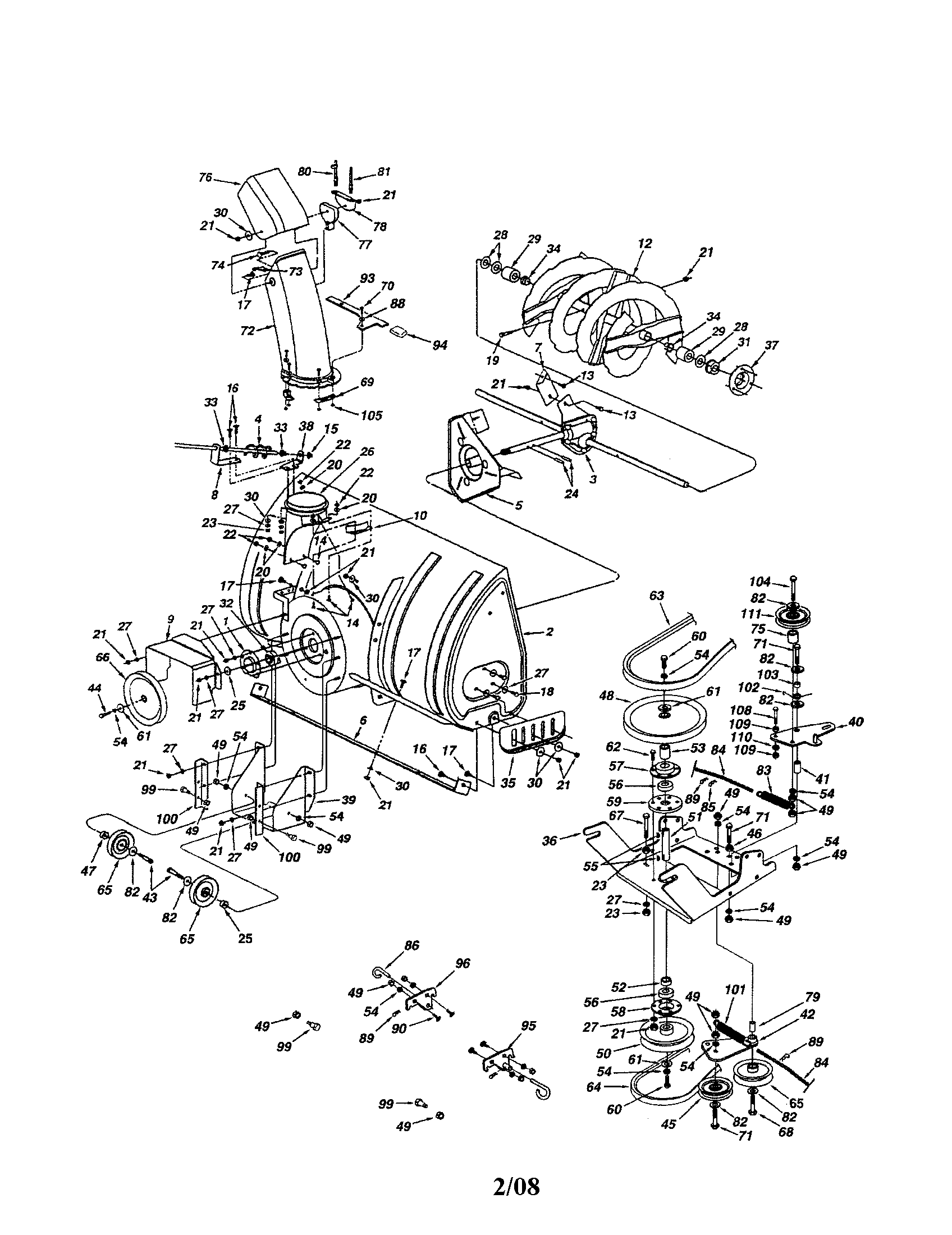 Craftsman 486248531 spiral/housing/gear diagram