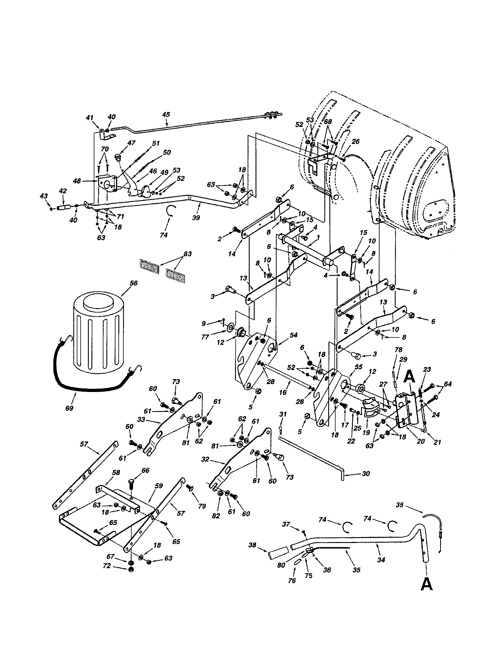 Craftsman 486248531 handles/keg/lift shaft diagram