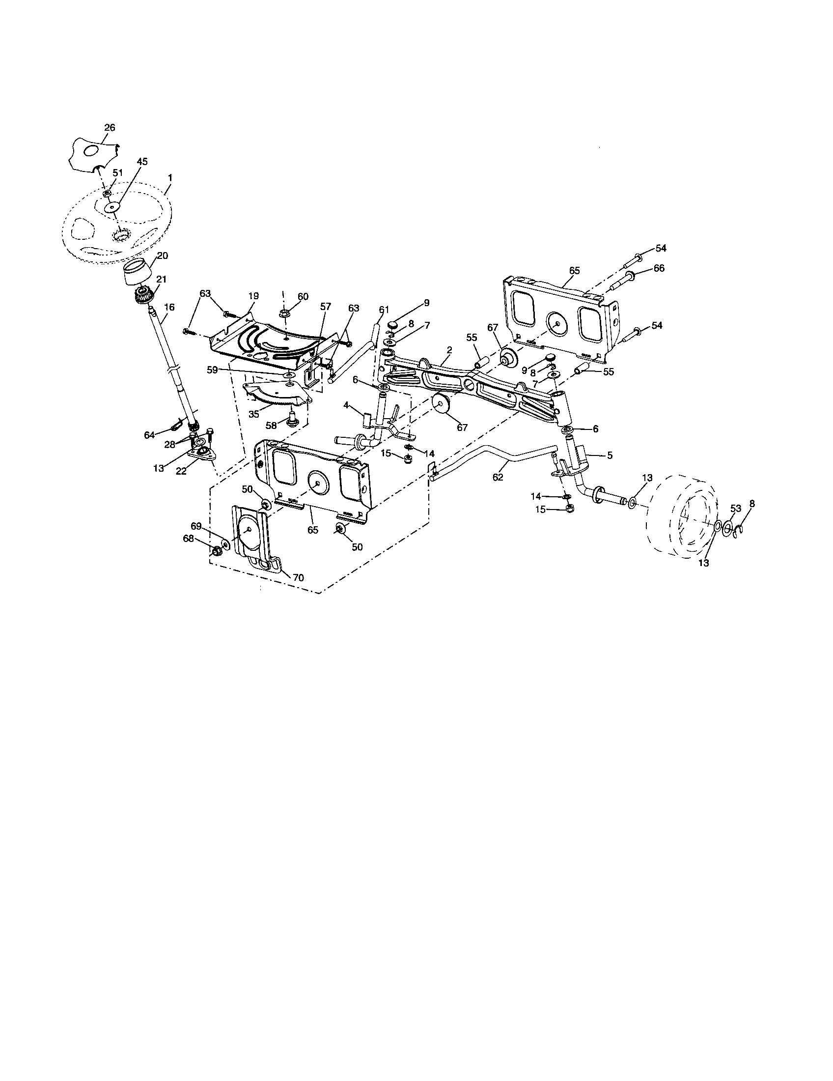 Craftsman 917256940 steering assembly diagram