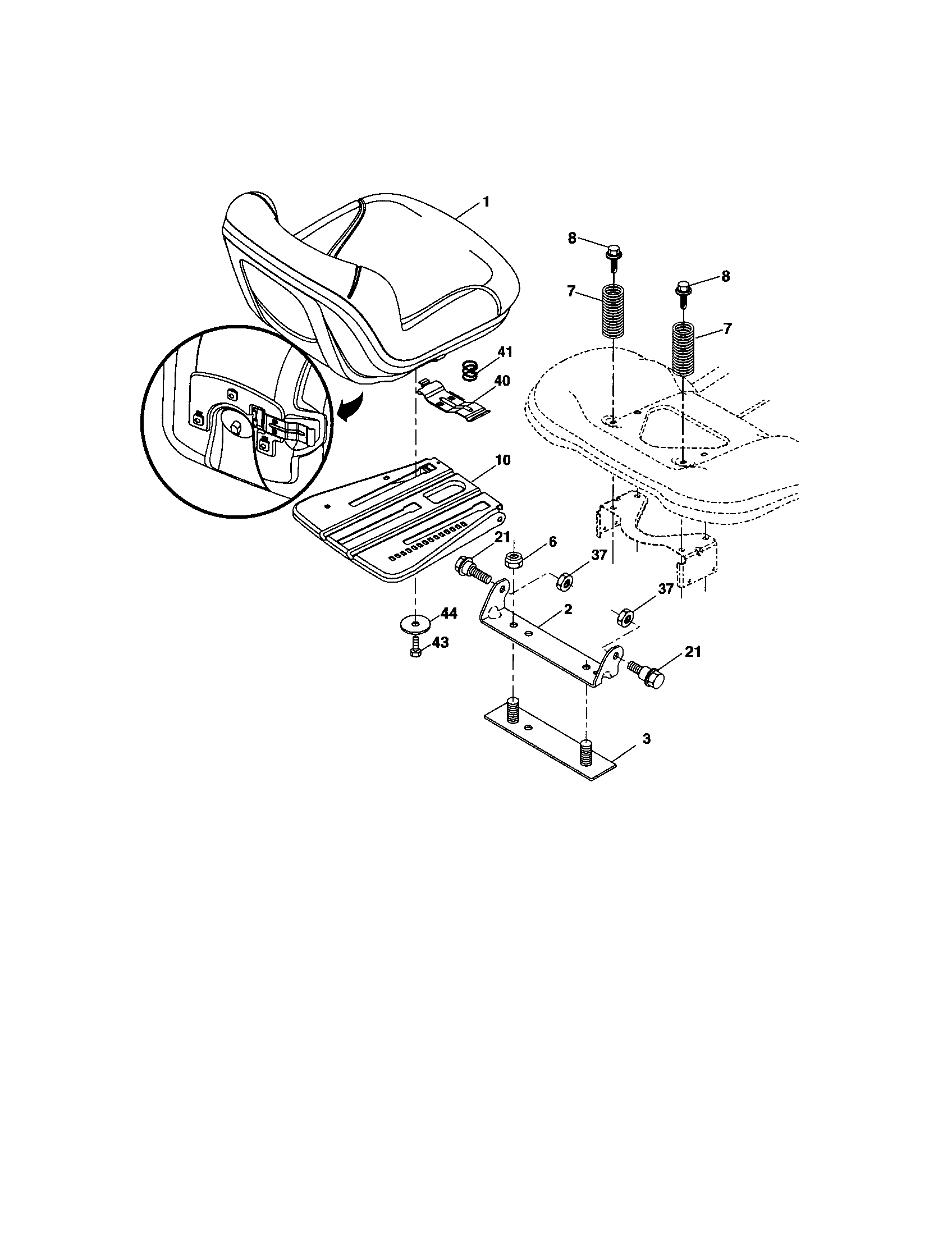Craftsman 917288450 seat assembly diagram