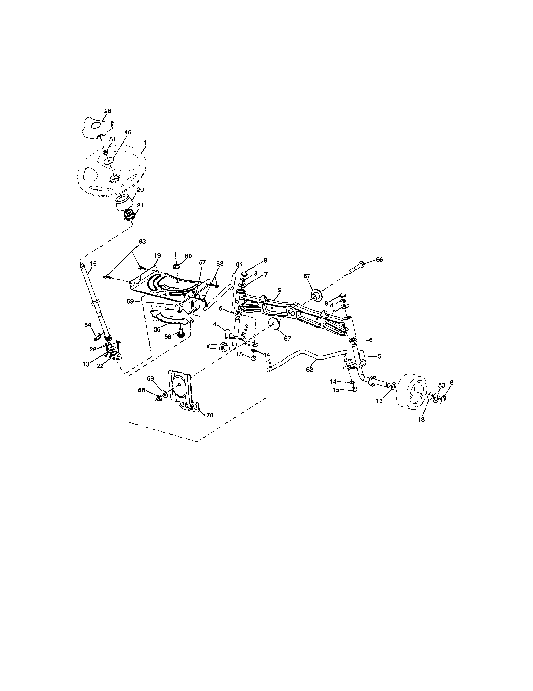 Craftsman 917288450 steering assembly diagram