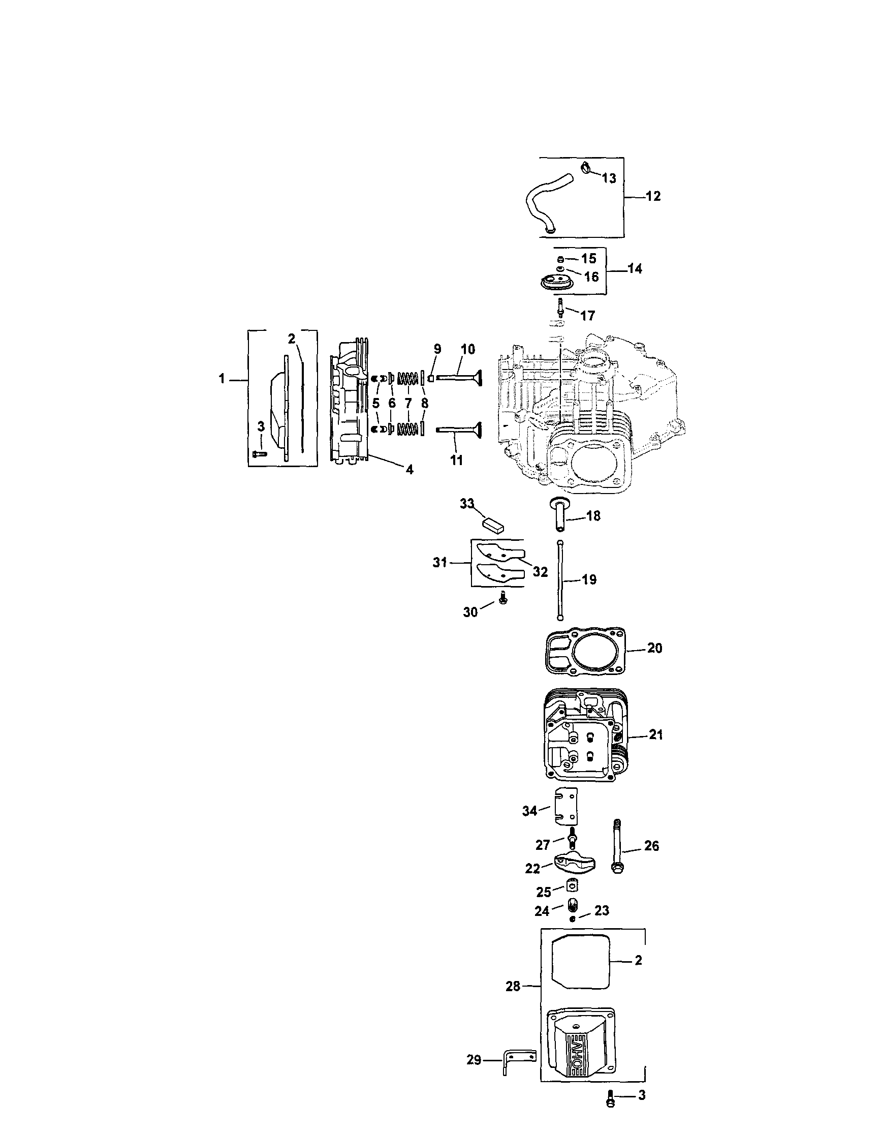 Craftsman 917288480 head/valve/breather diagram