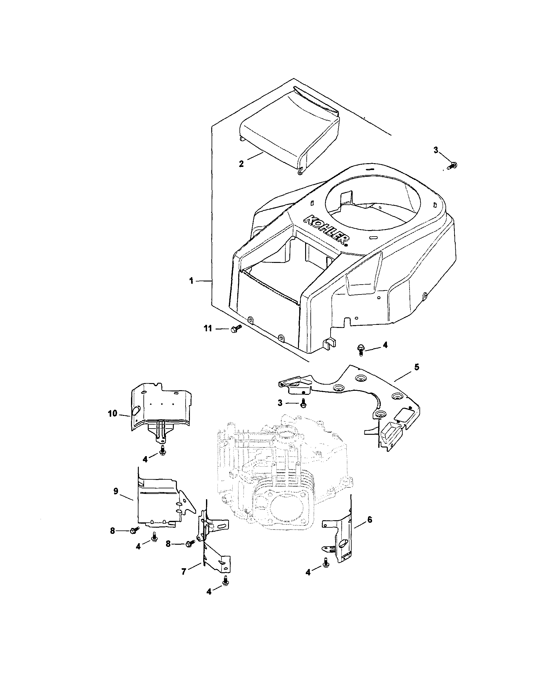 Craftsman 917288480 blower housing/baffles diagram