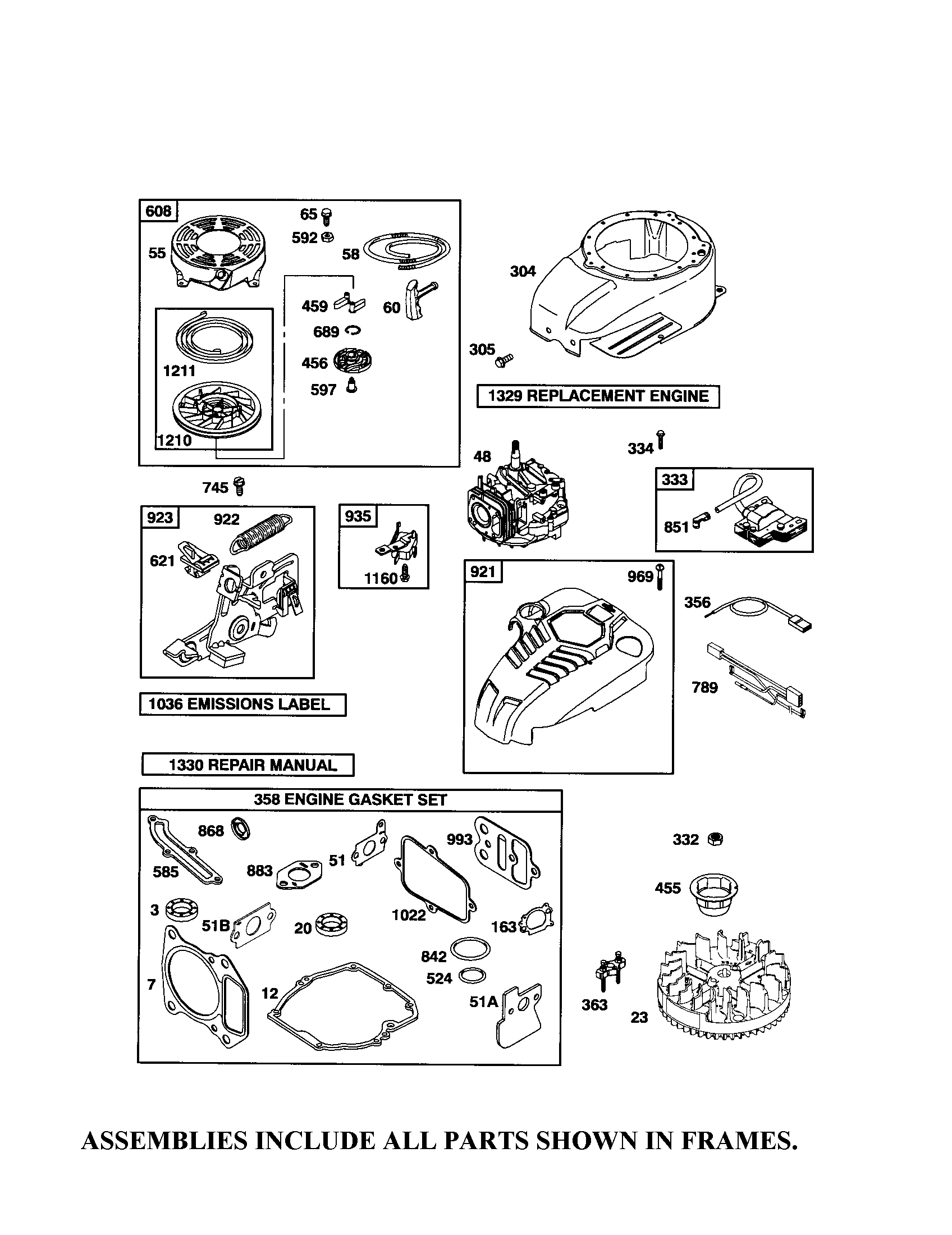 Craftsman 917377121 rewind starter/blower housing diagram