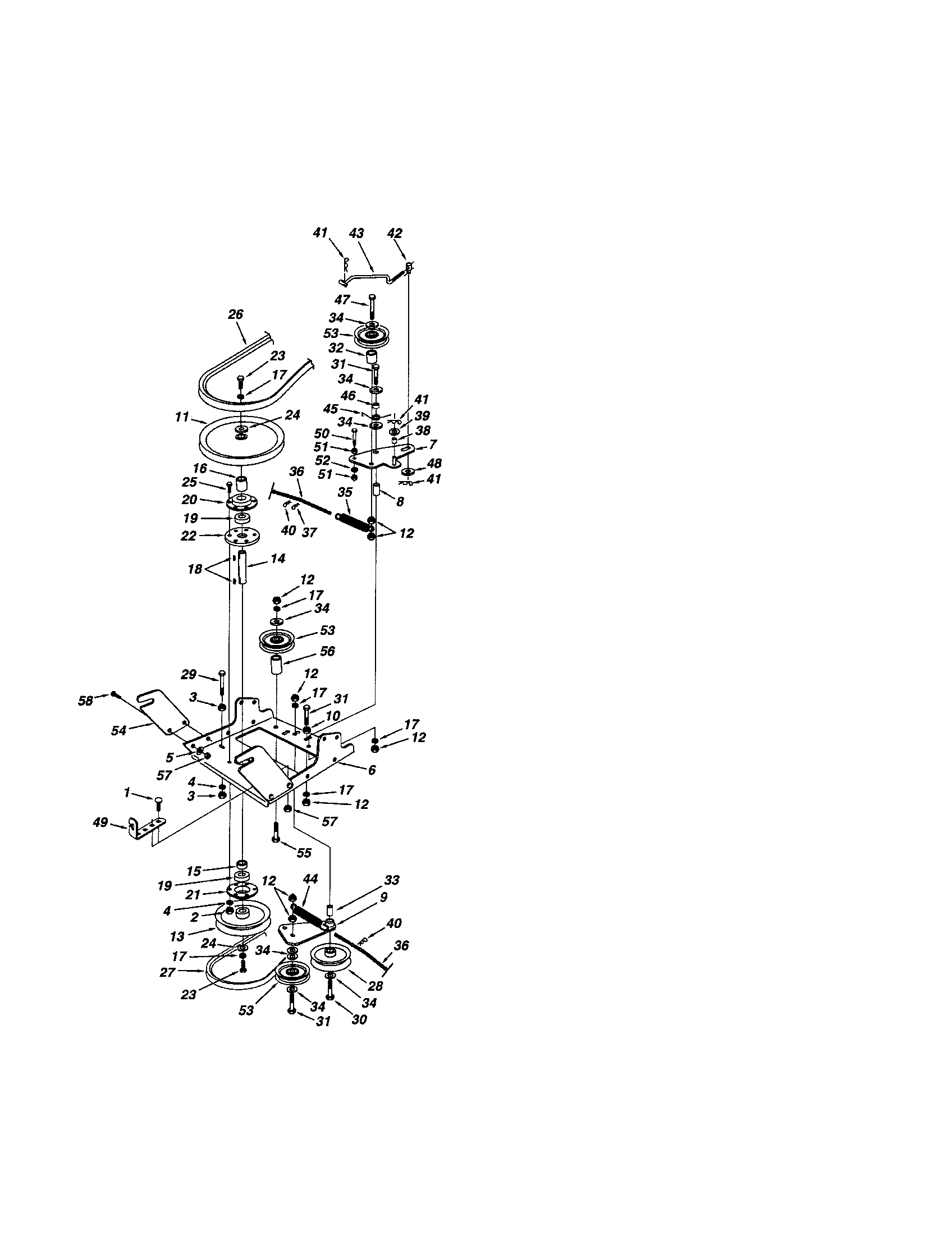 Craftsman 486248381 clutch and pulley frame diagram