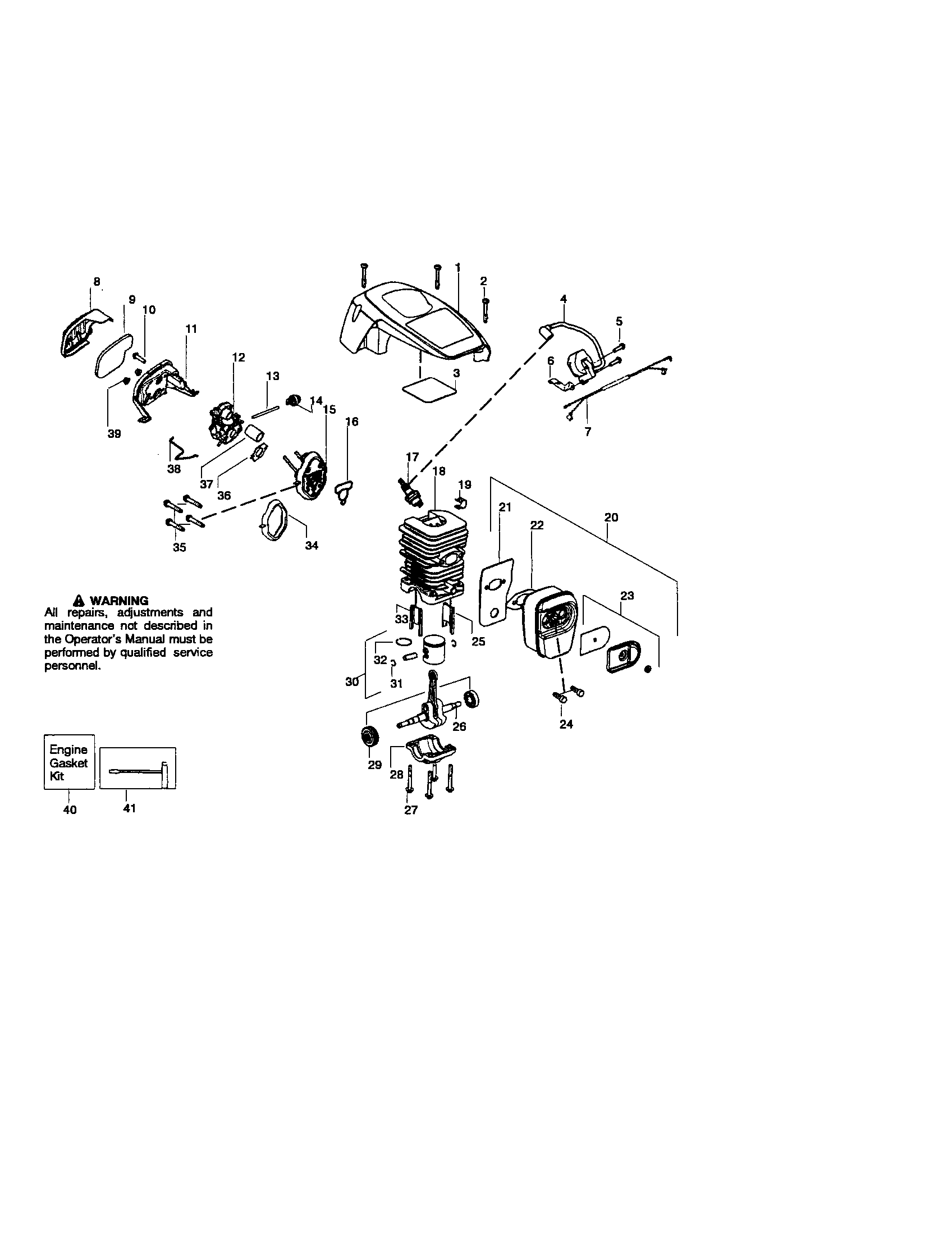Craftsman 358360361 muffler/carburetor diagram