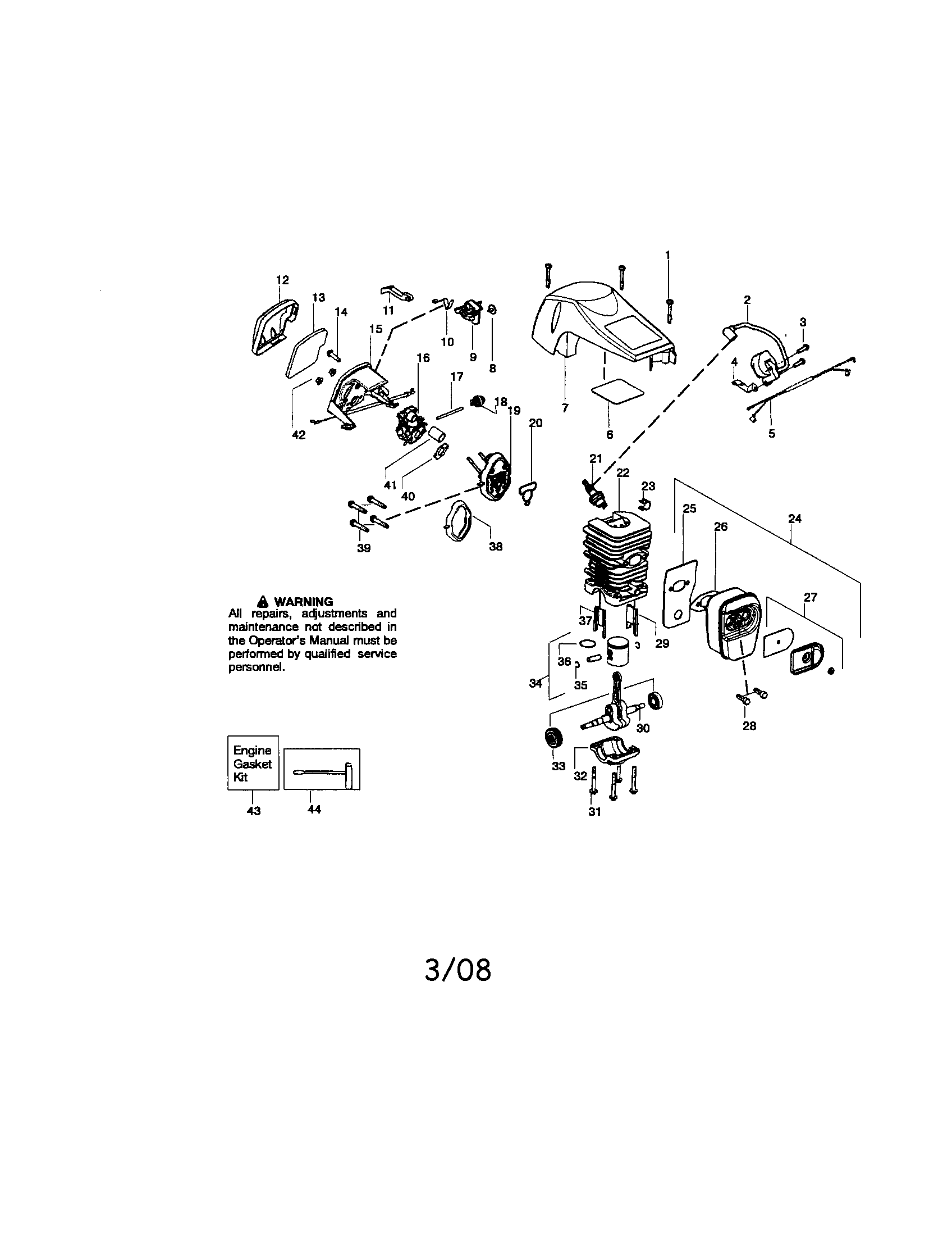 Craftsman 358350821 ignition/carburetor/muffler diagram