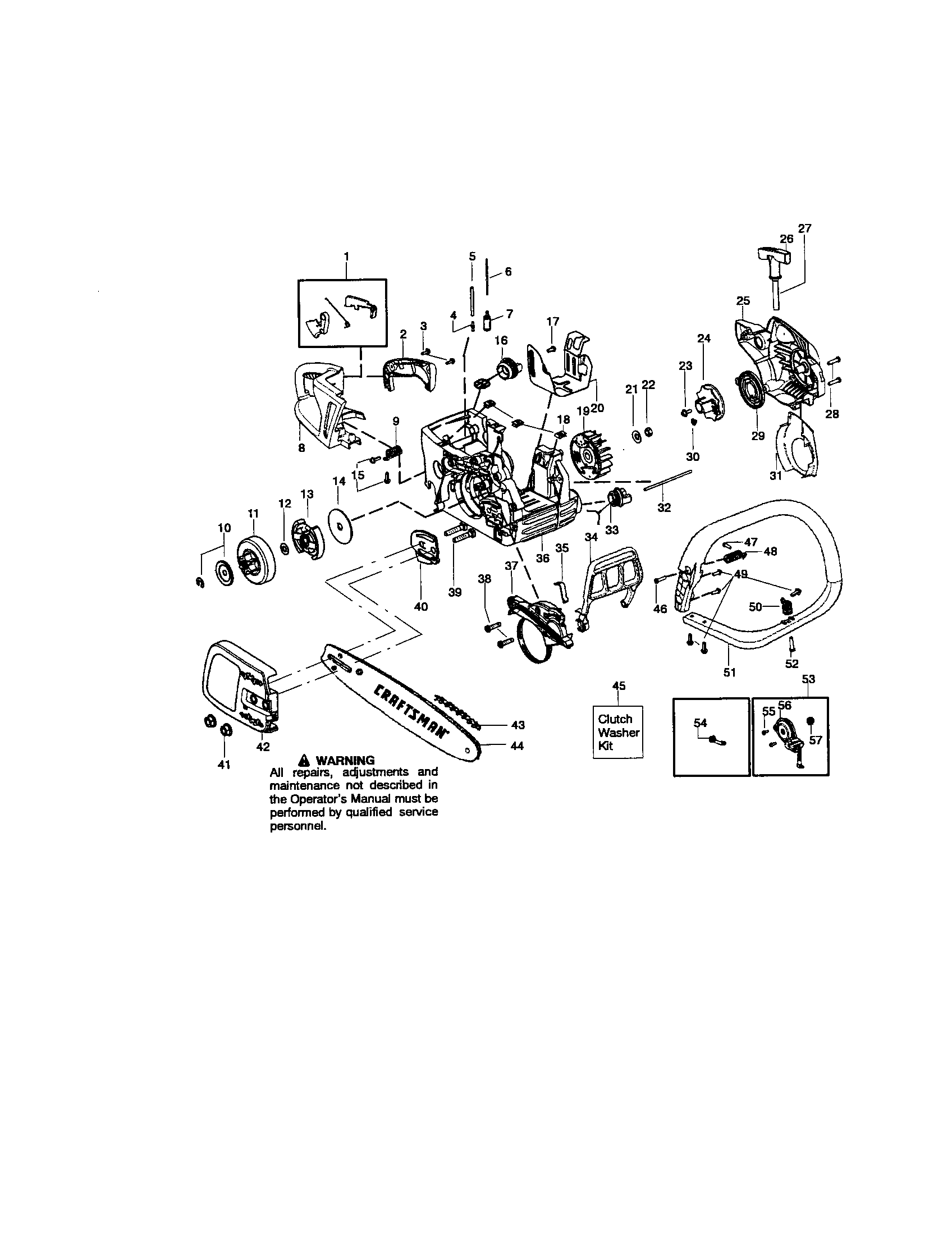 Craftsman 944415361 chassis/bar/chain diagram