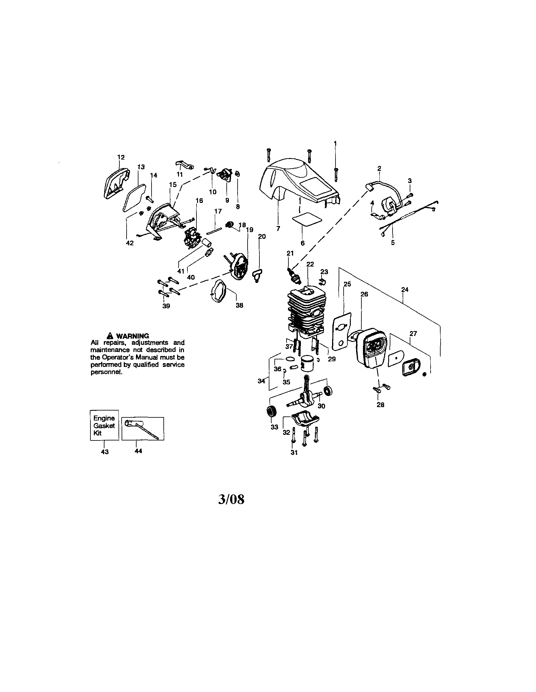 Craftsman 944415431 ignition/carburetor/muffler diagram