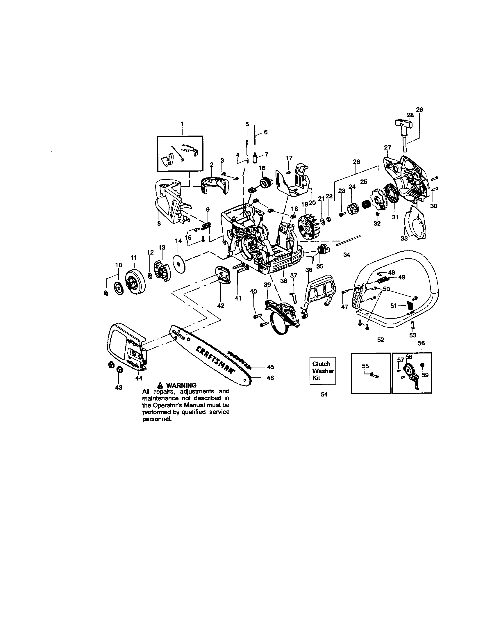 Craftsman 944415431 chassis/bar/chain diagram
