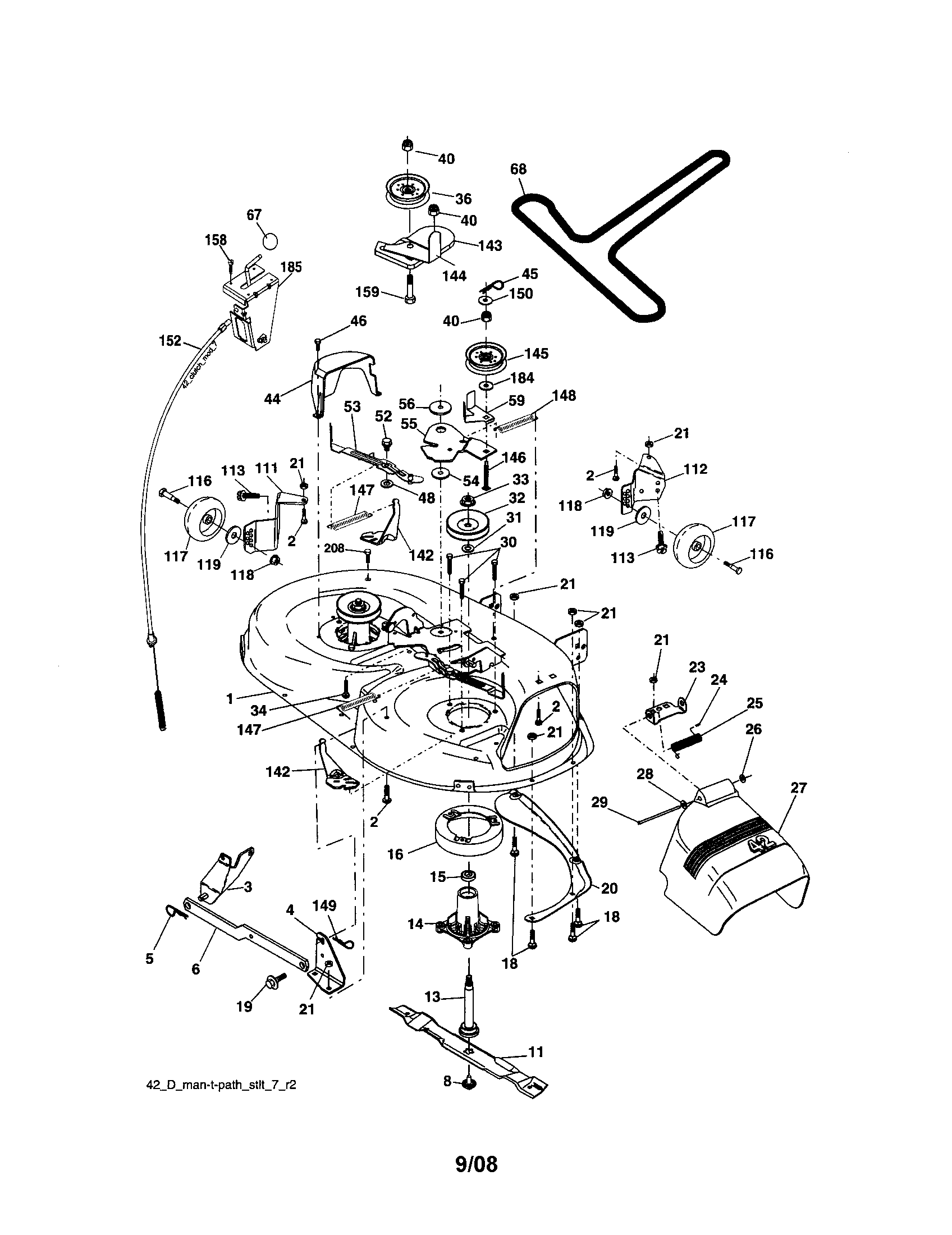Craftsman 917288071 mower deck diagram