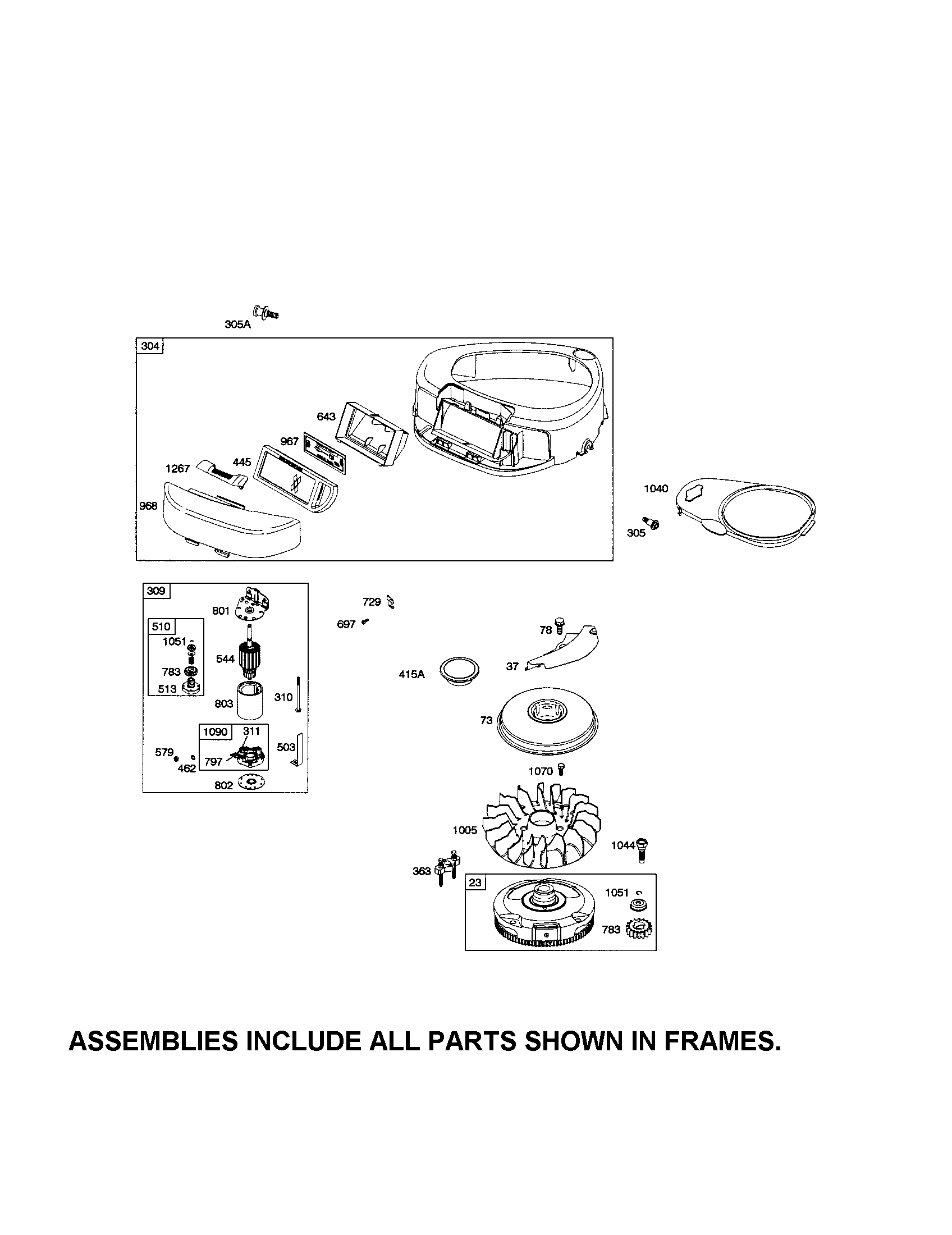 Craftsman 917289071 blower housing/motor-starter diagram