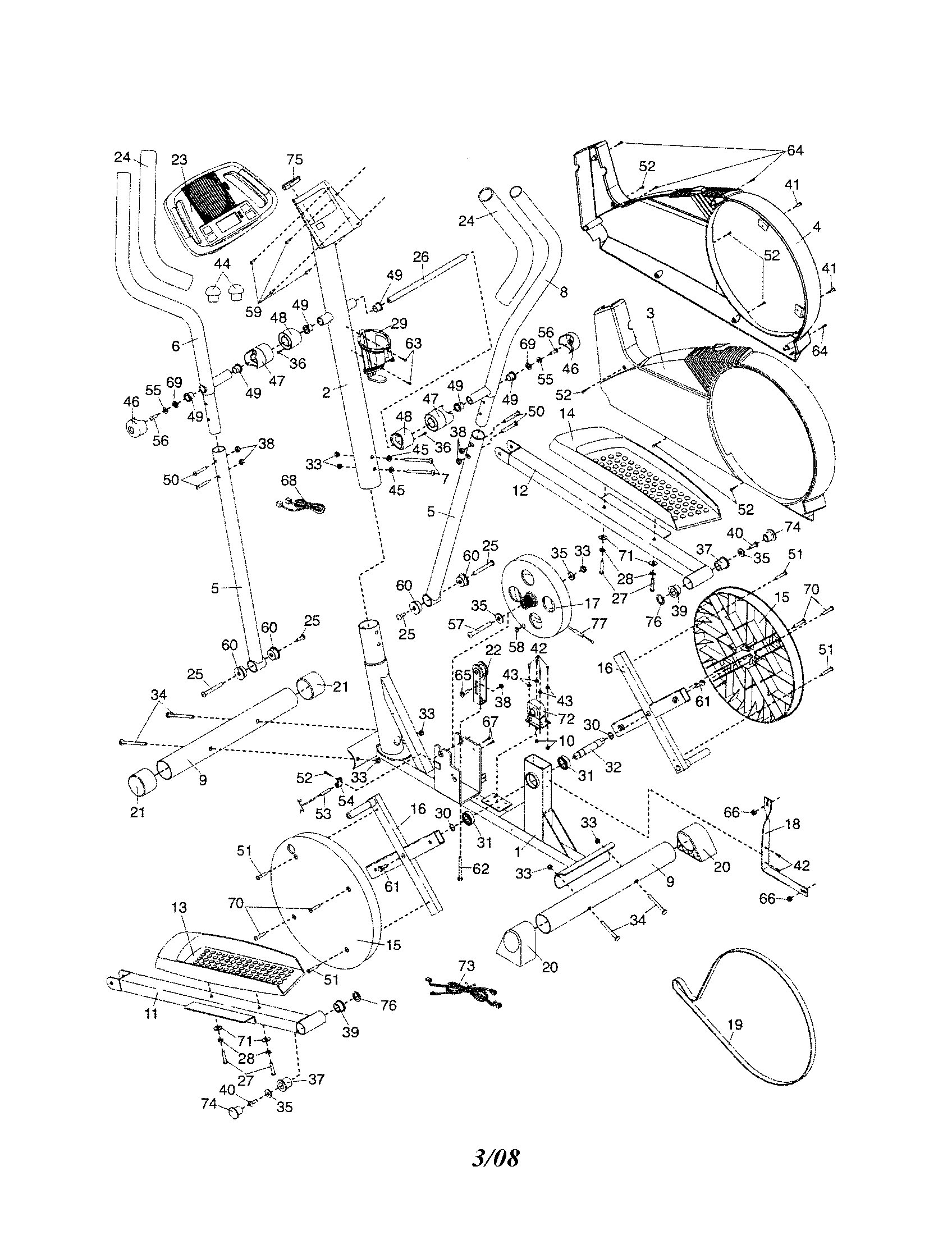 Proform 831286221 elliptical diagram