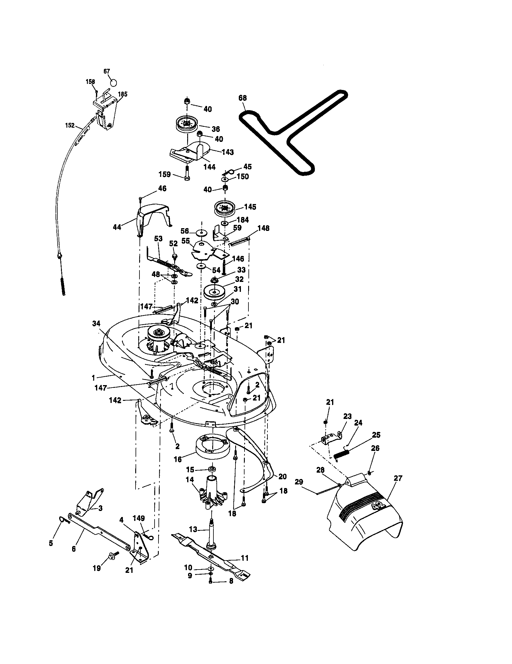 Craftsman 917276392 mower deck diagram