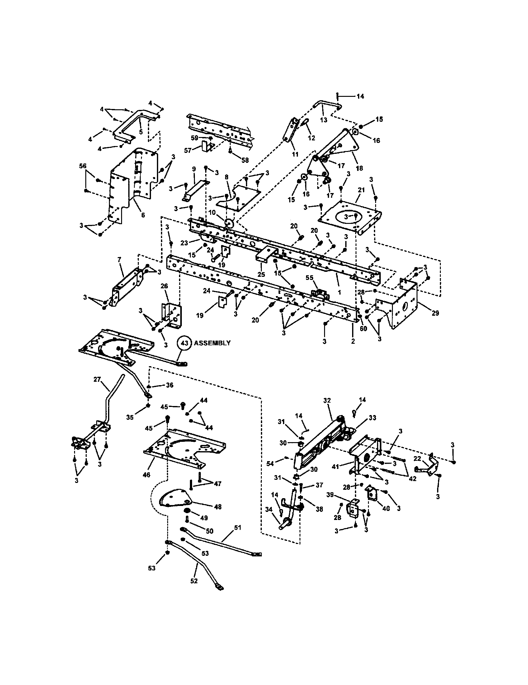 Snapper LT23460 main frame diagram