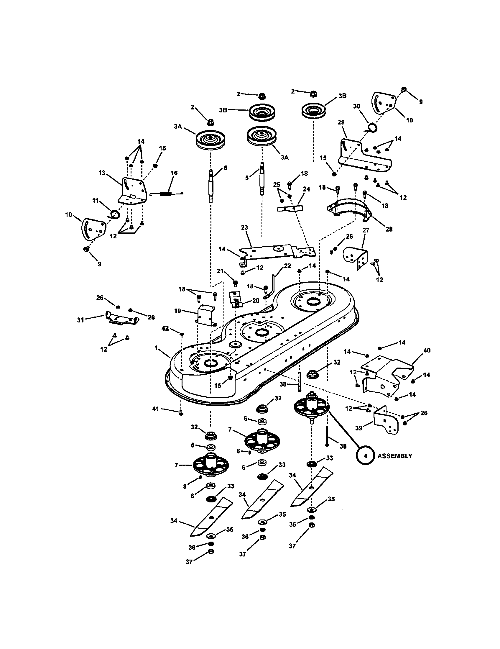 Snapper LT23460 46" mower housing diagram