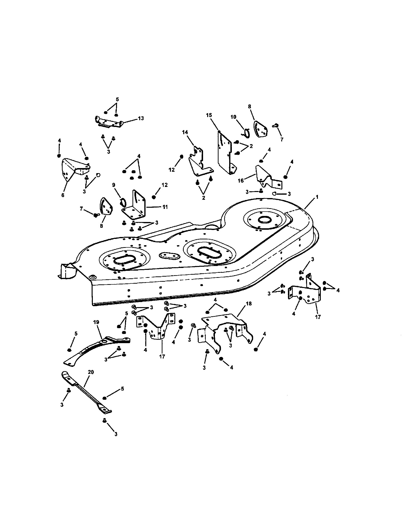 Snapper LT23460 52" mower housing diagram