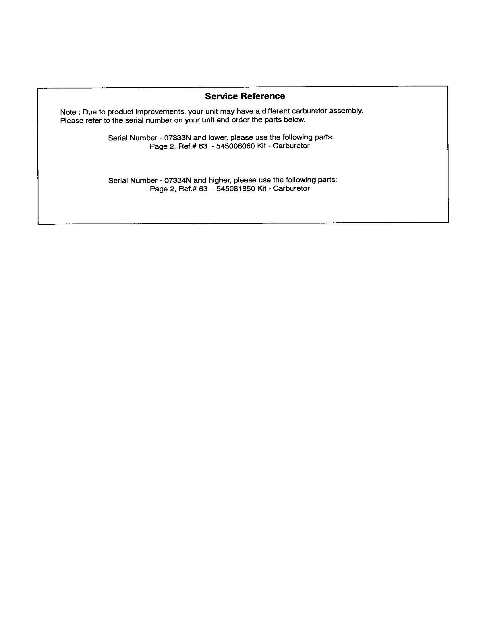 Husqvarna 125LSST service reference diagram