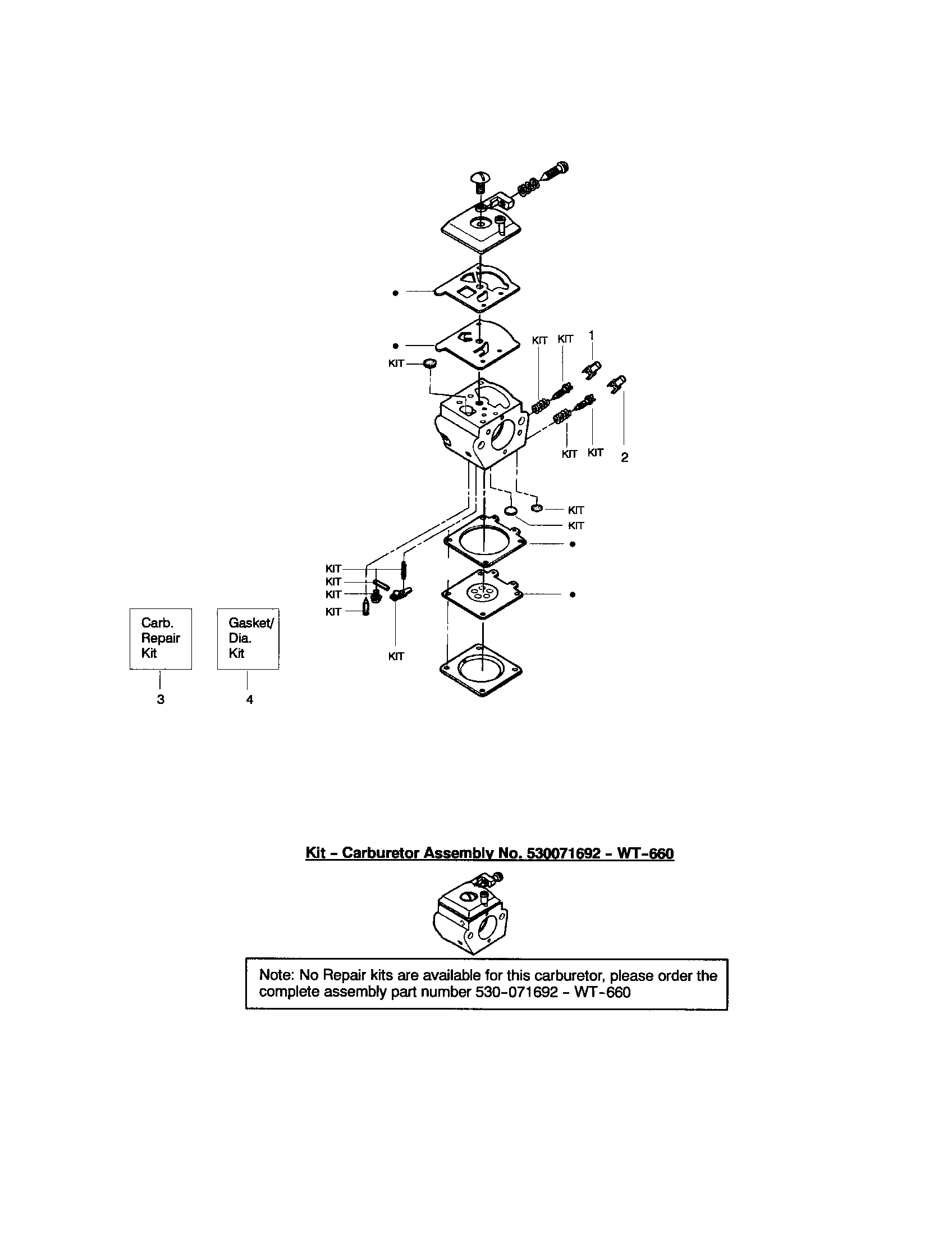 Husqvarna 136LE carburetor #530071510 (wt-540) diagram