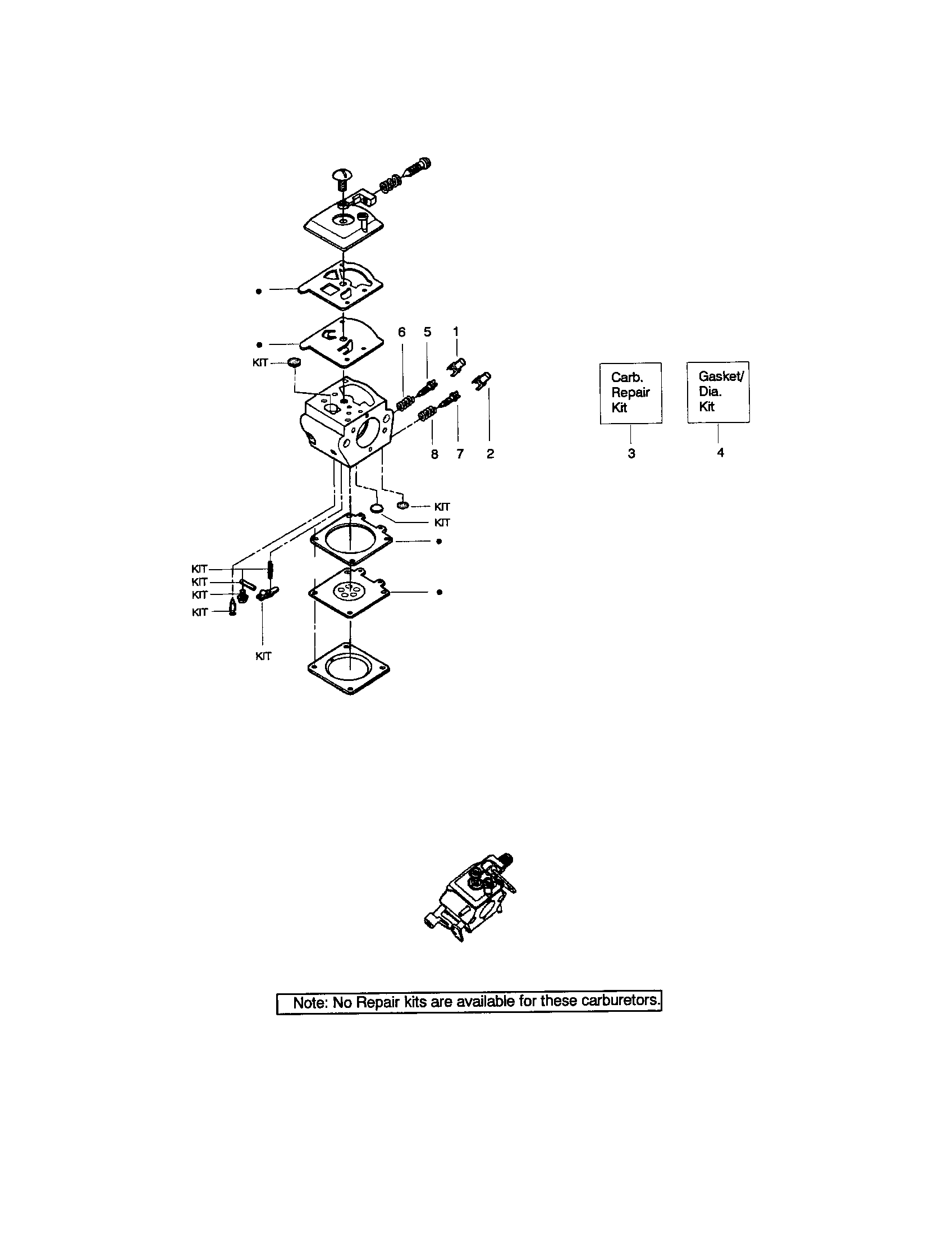 Poulan 2175 TYPE 6 carburetor - wt324 - #530069703 diagram
