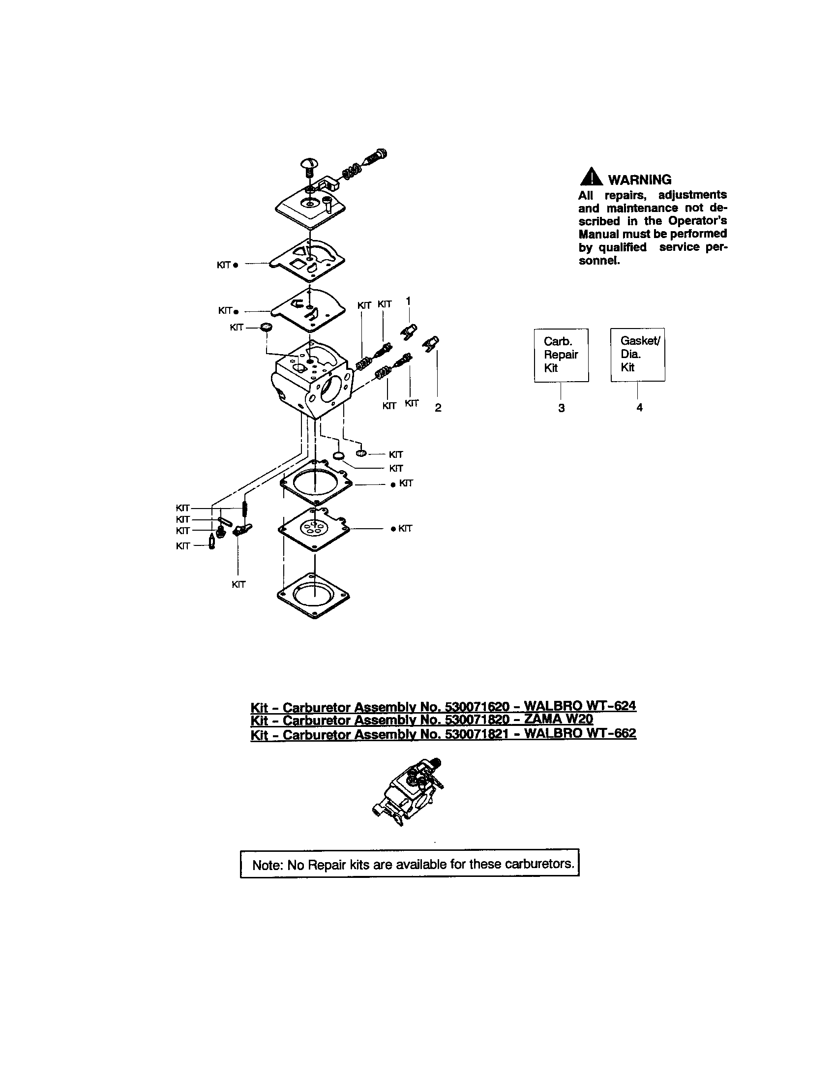 Poulan 2055 TYPE 6 carburetor - wt324 - #530069703 diagram