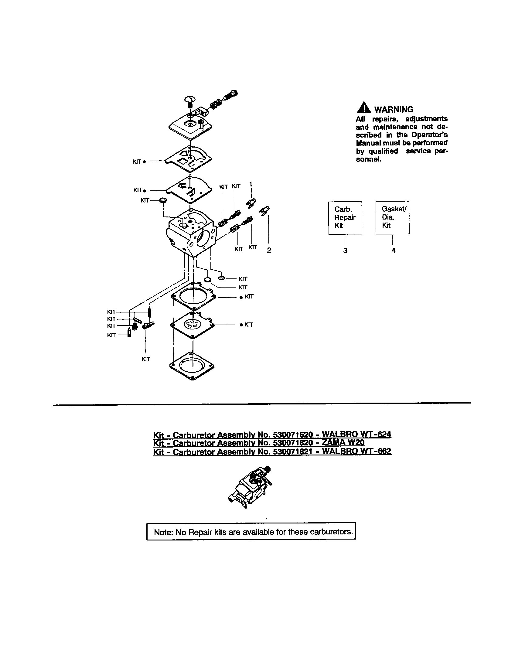 Poulan 2055 TYPE 7 carburetor - wt324 - #530069703 diagram
