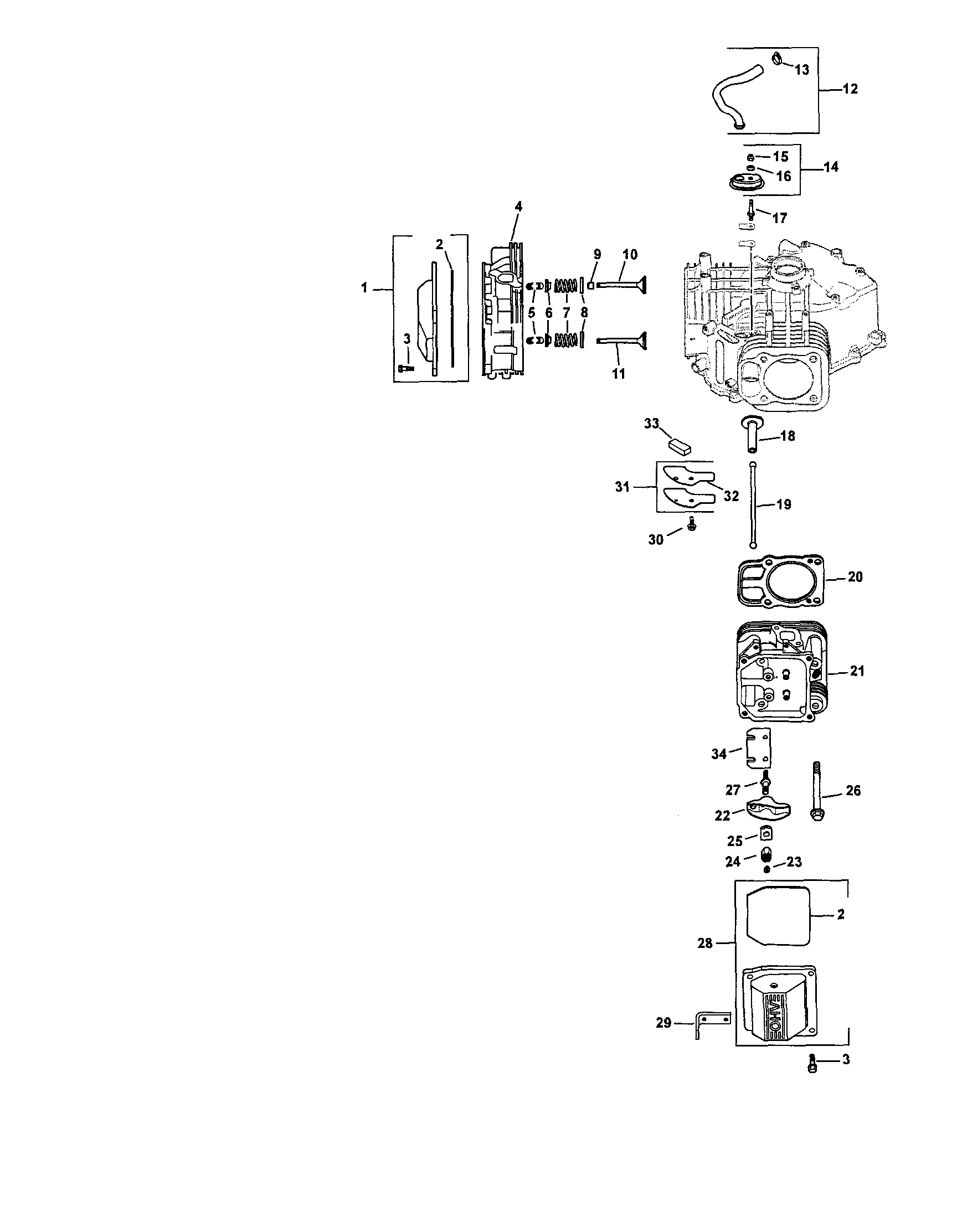 Craftsman 917253711 head/valve/breather diagram