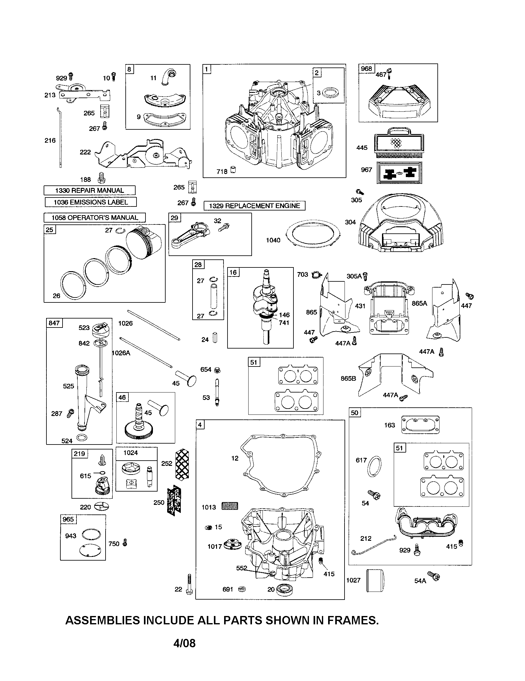 Craftsman 917256790 cylinder/crankshaft/sump diagram