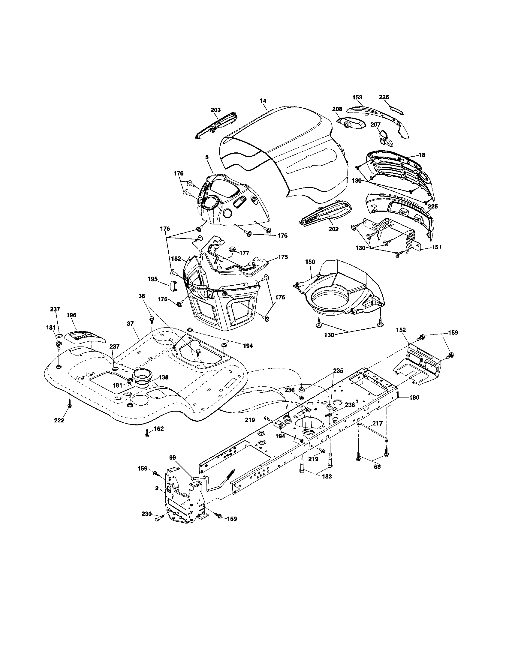 Craftsman 917256780 chassis and enclosure diagram
