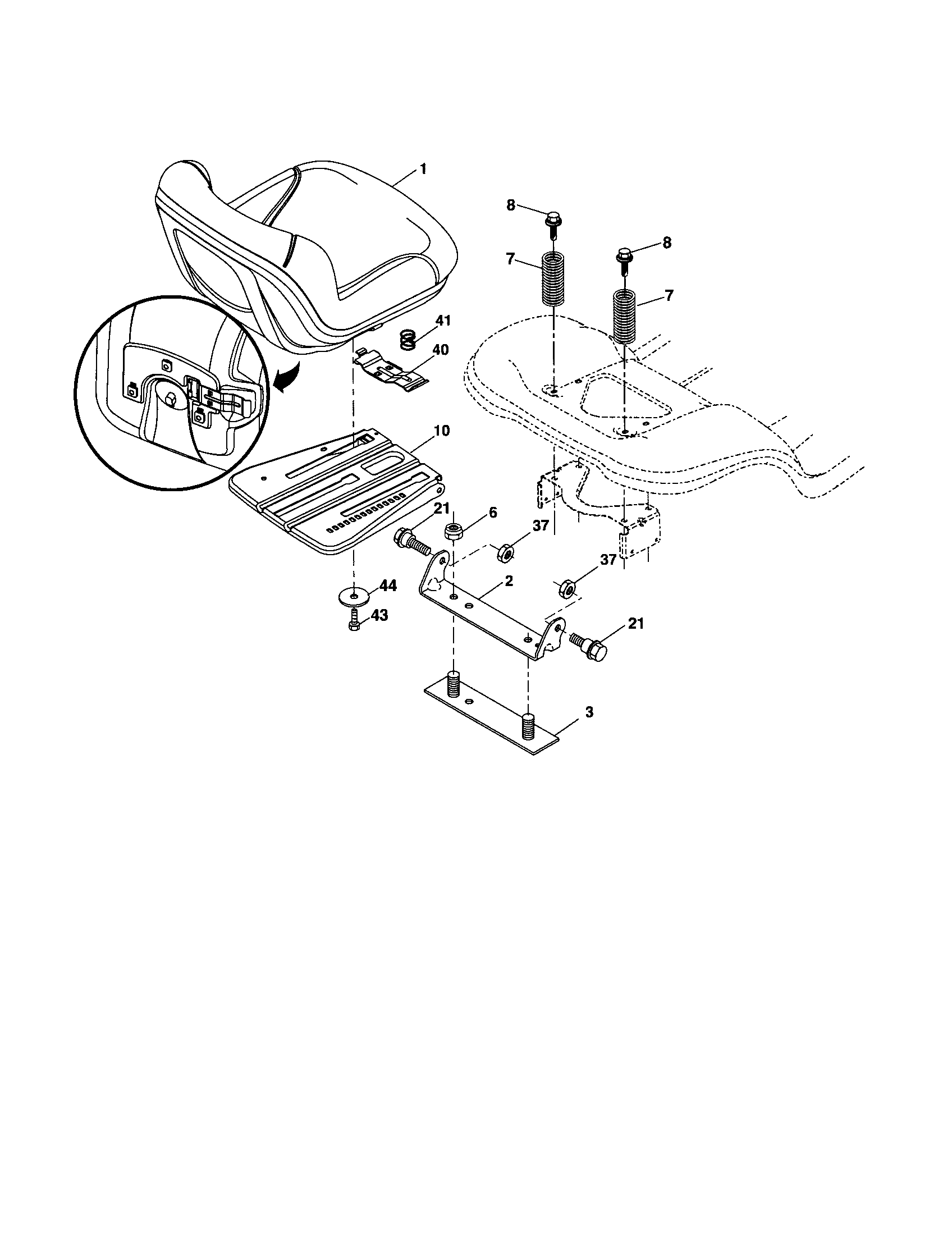 Craftsman 917256790 seat assembly diagram