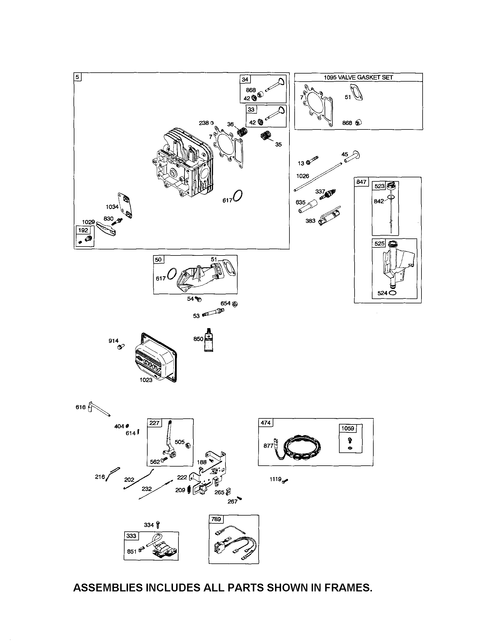 Craftsman 917288122 head-cylinder/alternator/dipstick diagram