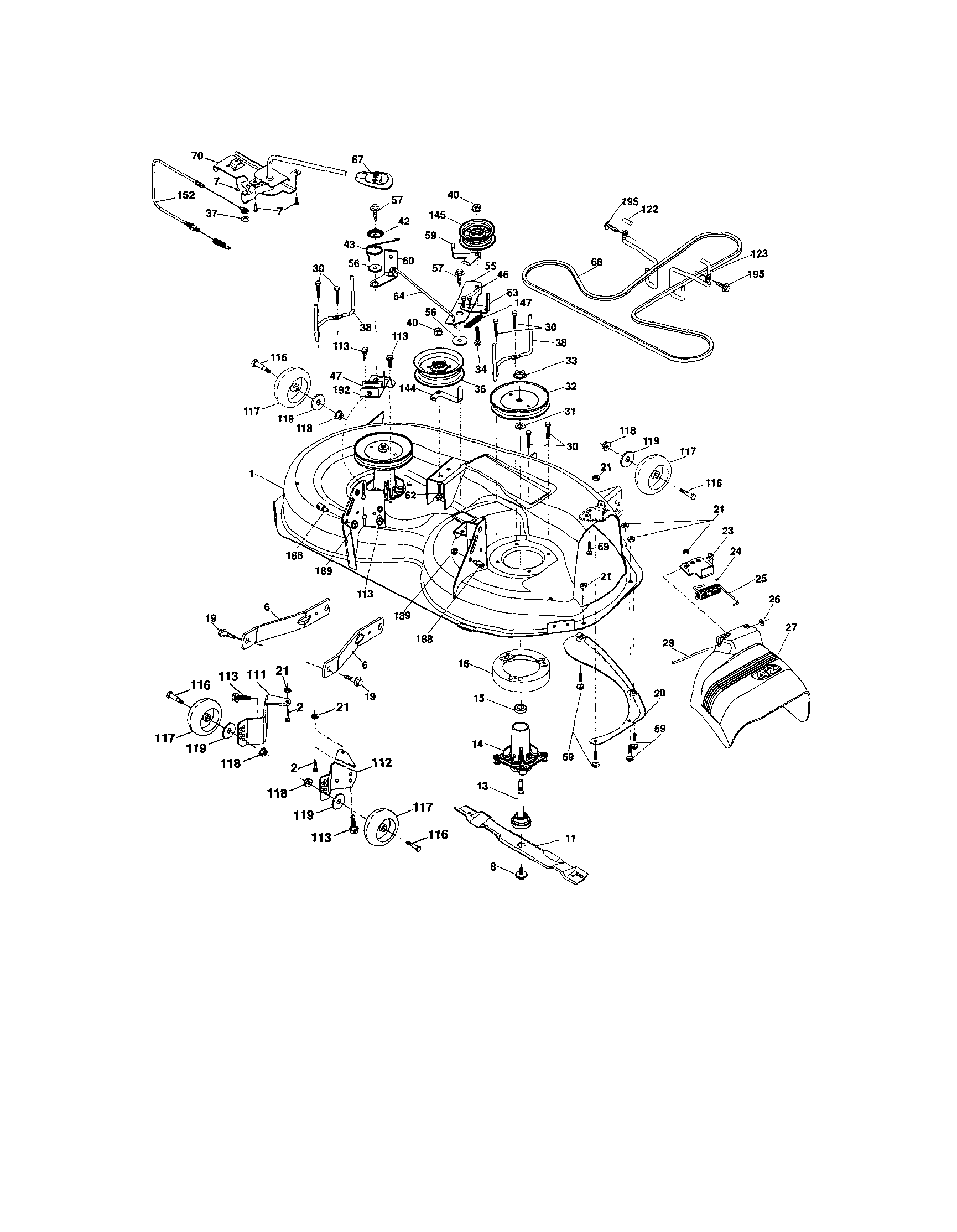 Craftsman 917287381 mower deck diagram